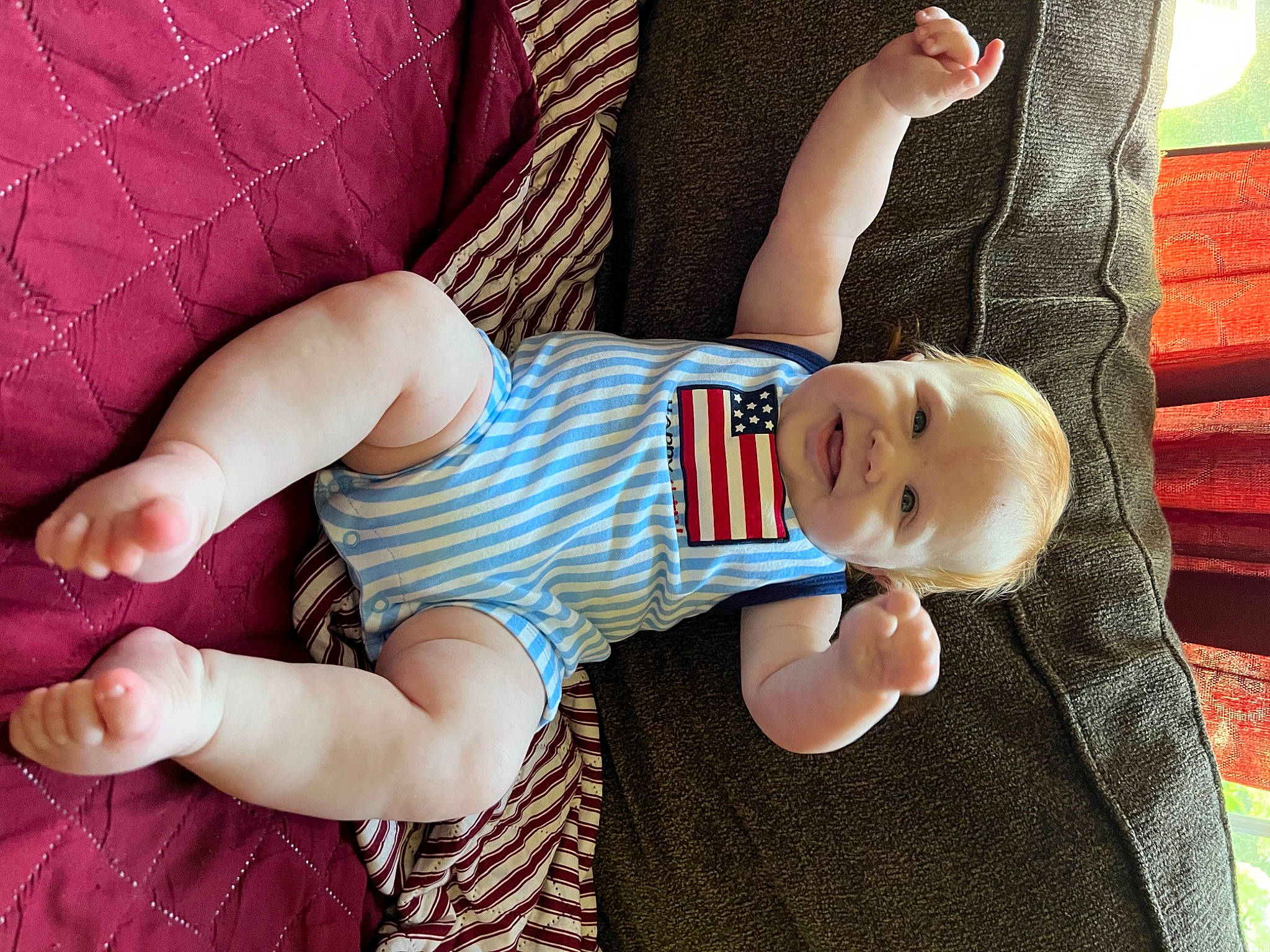 Jace joined the competition — help win amazing prizes! arm, baby, baby_products, baby_toddler_clothing, child, comfort, dress, finger, glasses, hand, happy, head, human_body, joint, leg, person, skin, sock, textile, thigh