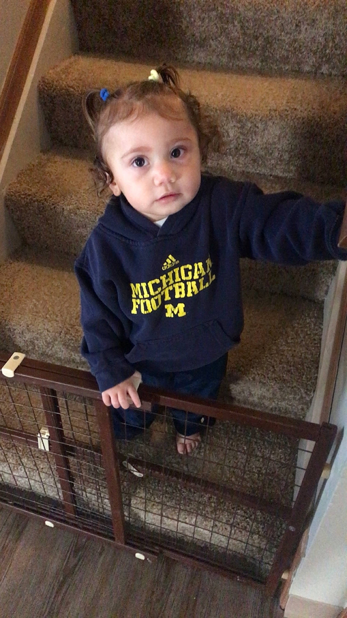 Remington joined the competition — help win amazing prizes! baby, baby_products, baby_safety, baby_toddler_clothing, cheek, child, comfort, electric_blue, flooring, fun, human_body, leg, person, product, sitting, sleeve, stairs, standing, t_shirt, toddler