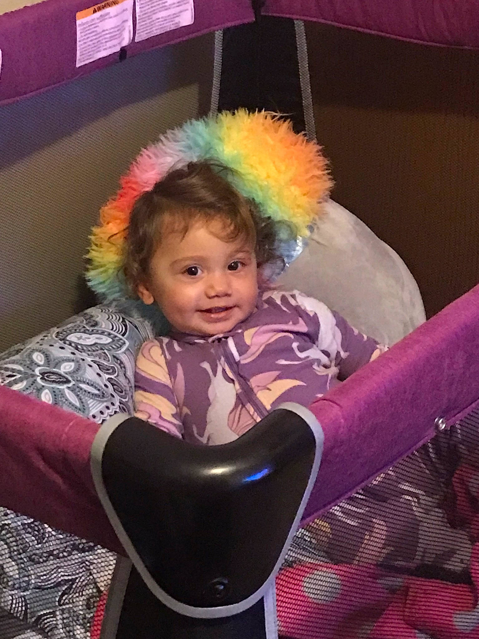 Remington joined the competition — help win amazing prizes! baby_products, chair, child, comfort, event, fun, happy, lap, leisure, magenta, person, pink, purple, sitting, smile, toddler, violet