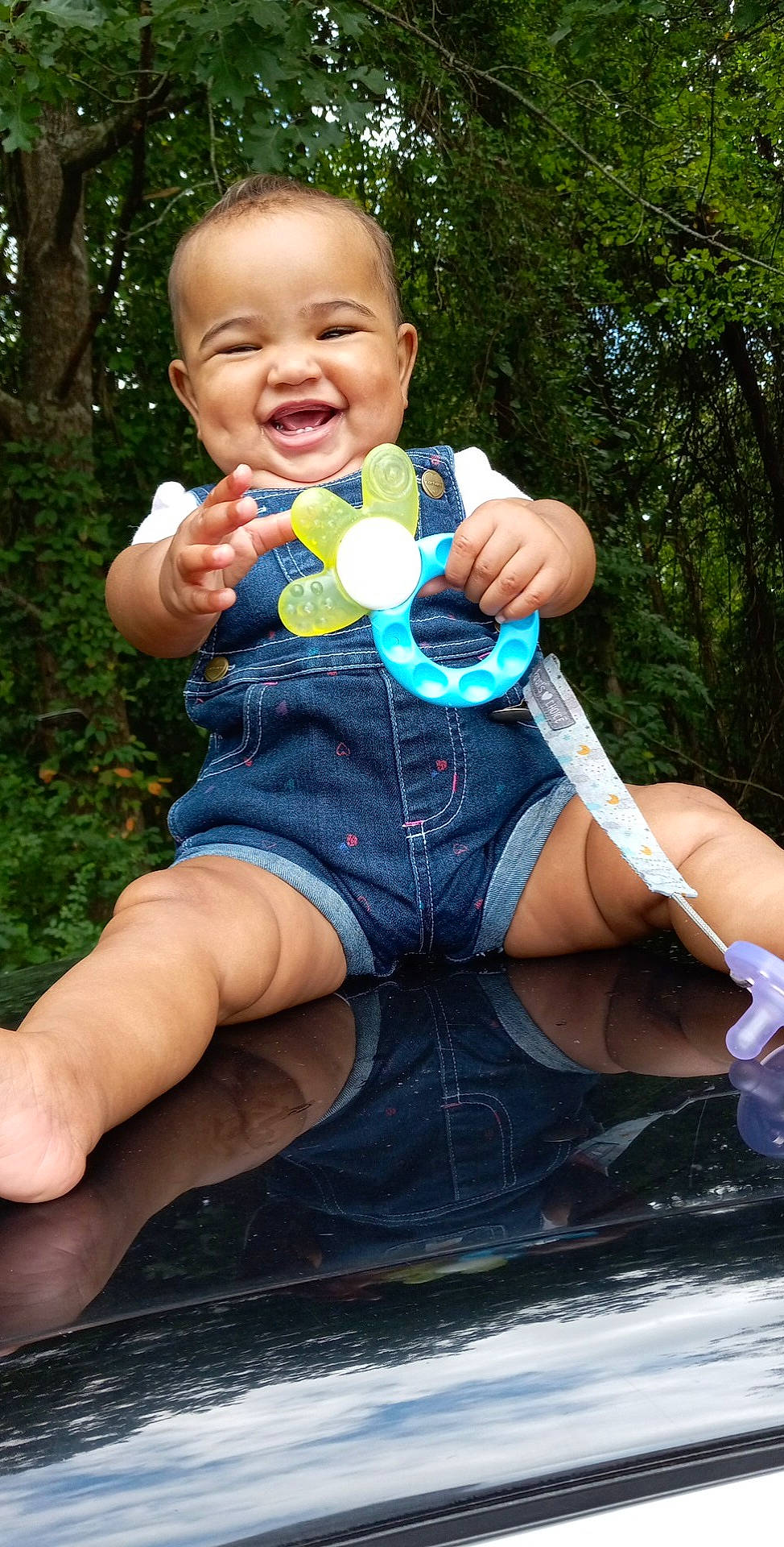 Mckenna joined the competition — help win amazing prizes! arm, baby_toddler_clothing, finger, fun, grass, hand, happy, jeans, joy, lap, leg, leisure, people, people_in_nature, person, photograph, plant, smile, summer, thigh