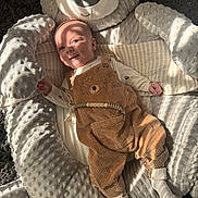 Bode joined the competition — help win amazing prizes! baby, infant, smile, face, overalls, socks, plush, bear, cushion, soft_toys, child, indoor, light_and_shadow, happy, cozy, texture, fabric, cute, relaxing, comfort