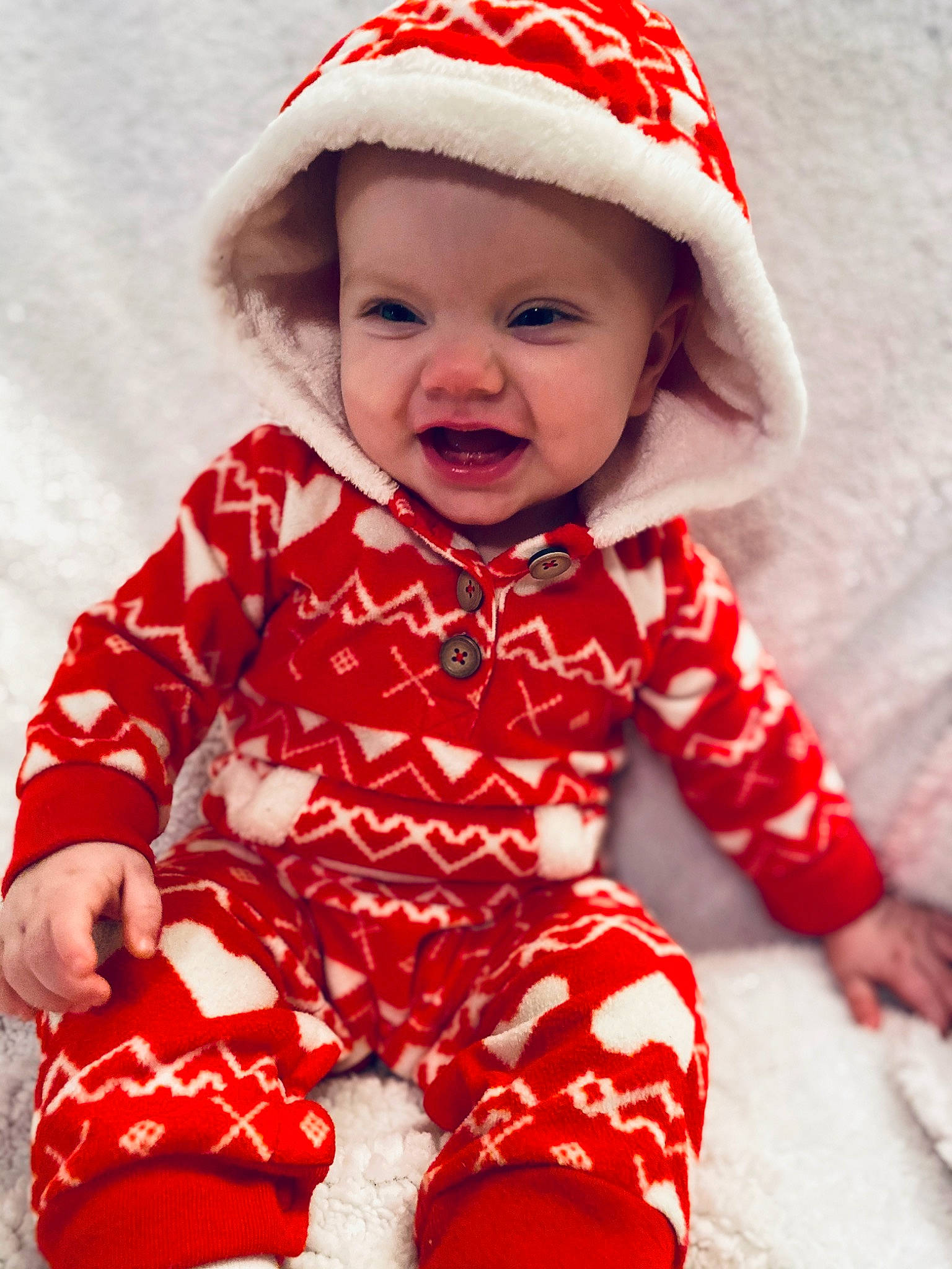 Breeanna joined the competition — help win amazing prizes! baby, baby_products, baby_toddler_clothing, child, christmas, clothing, headgear, headwear, outerwear, person, product, red, sleeve, toddler, wool