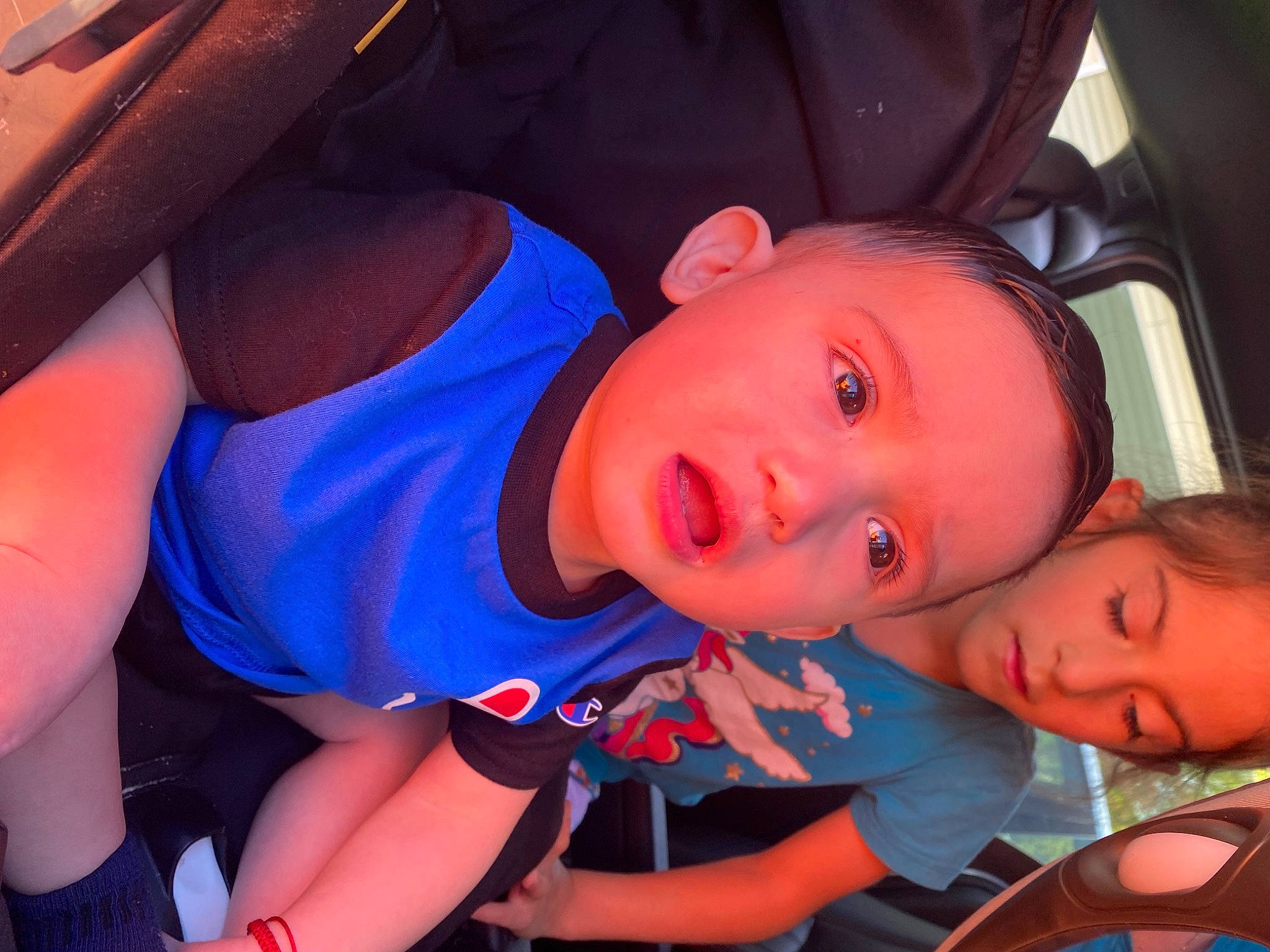 Ivan is registered to the contest to win money with this photo: baby_products, baby_toddler_clothing, car_seat, cheek, child, comfort, cool, electric_blue, event, eye, fun, happy, iris, leisure, mouth, nose, orange, person, skin, sorrow