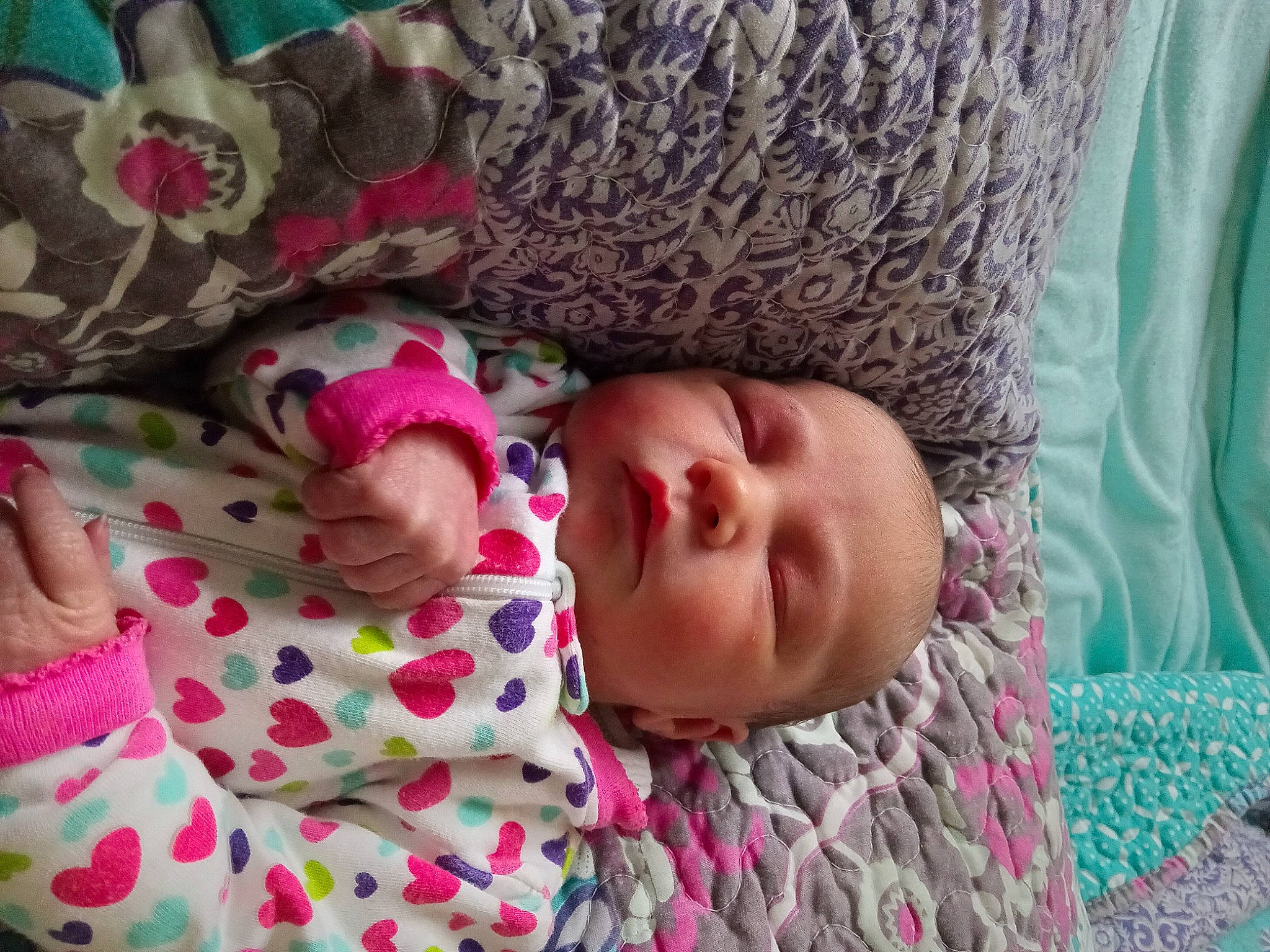 Jaylene is registered to the contest to win money with this photo: baby, baby_toddler_clothing, cheek, comfort, eye, face, facial_expression, head, human, linens, lip, mammal, nose, person, pink, skin, sleeve, textile, toddler, tree