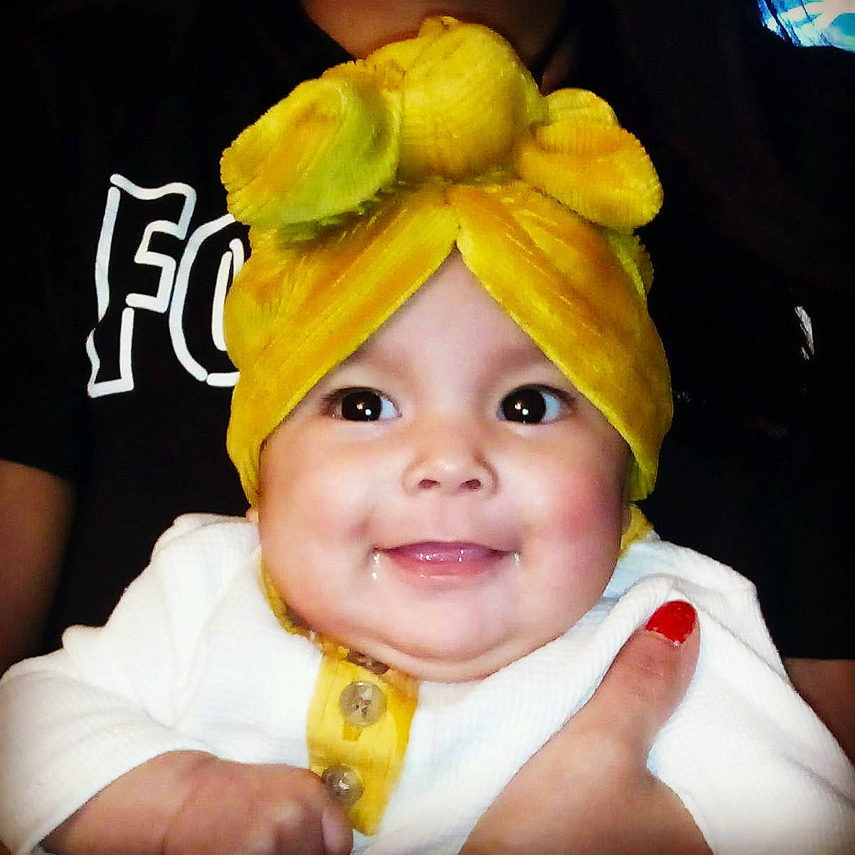 Nevaeh is registered to the contest to win money with this photo: art, baby, baby_products, baby_toddler_clothing, cheek, child, costume, costume_hat, face, fashion_accessory, fun, gesture, happy, headwear, joy, nose, paint, person, product, sleeve