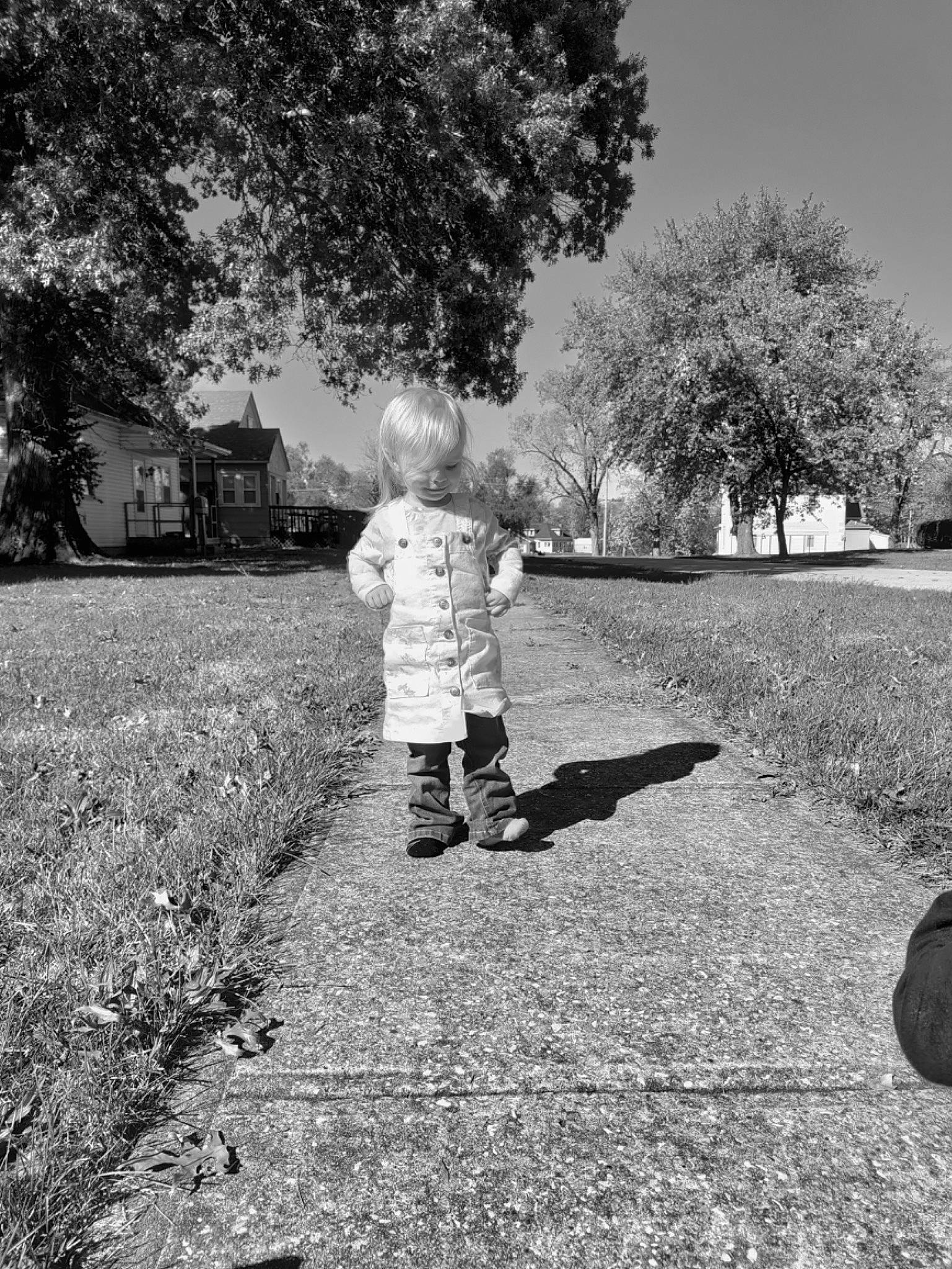 Myra joined the competition — help win amazing prizes! asphalt, black_and_white, fun, gesture, grass, landscape, monochrome, monochrome_photography, nature, people_in_nature, person, plant, road, road_surface, sidewalk, soil, street, style, tints_and_shades, toddler