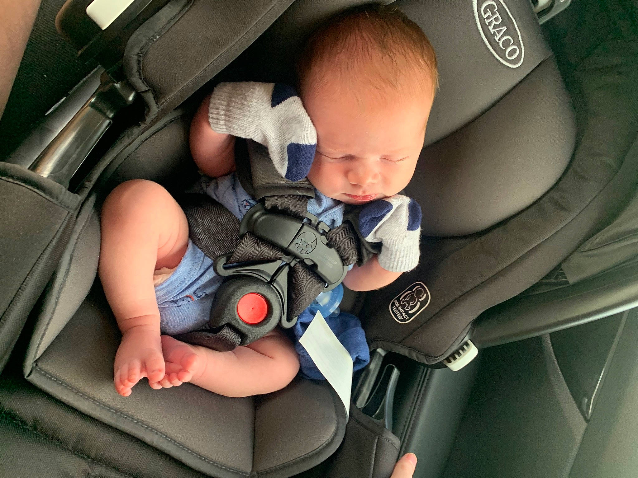 Jackson is registered to the contest to win money with this photo: auto_part, automotive_design, baby, baby_carriage, baby_in_car_seat, baby_products, baby_toddler_clothing, car_seat, car_seat_cover, child, comfort, family_car, flash_photography, luxury_vehicle, mode_of_transport, motor_vehicle, person, personal_luxury_car, steering_wheel, toddler