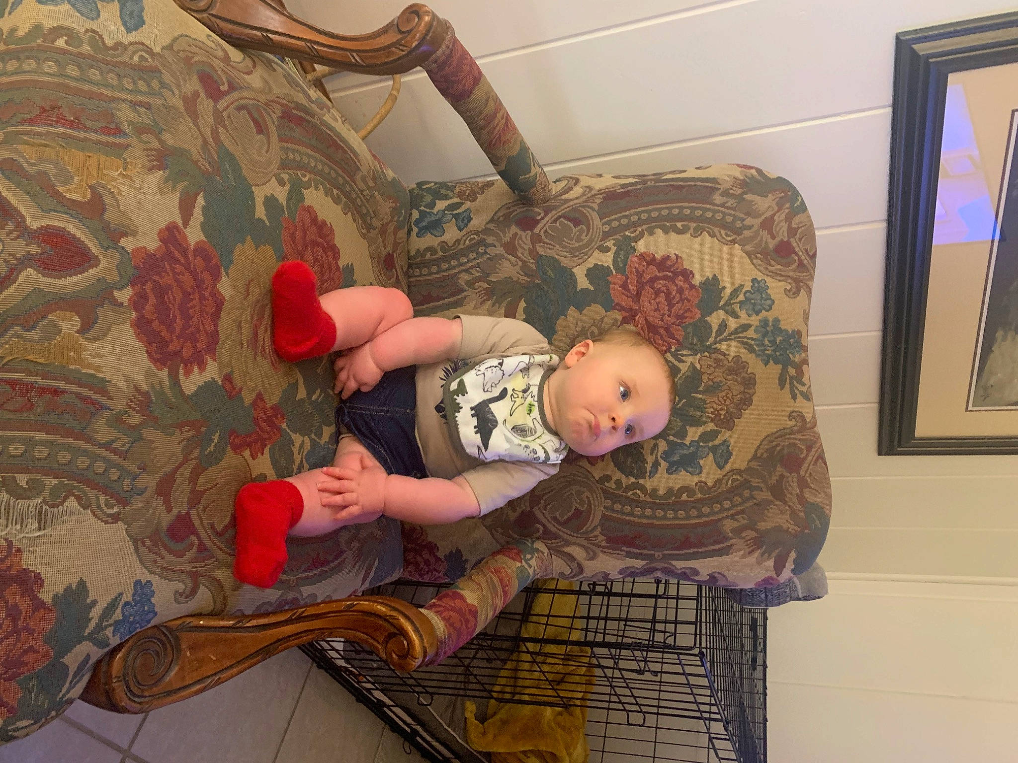 Jackson joined the competition — help win amazing prizes! arm, art, baby, baby_products, child, comfort, flooring, lap, linens, pattern, person, picture_frame, room, sitting, toddler, toy, visual_arts, wood