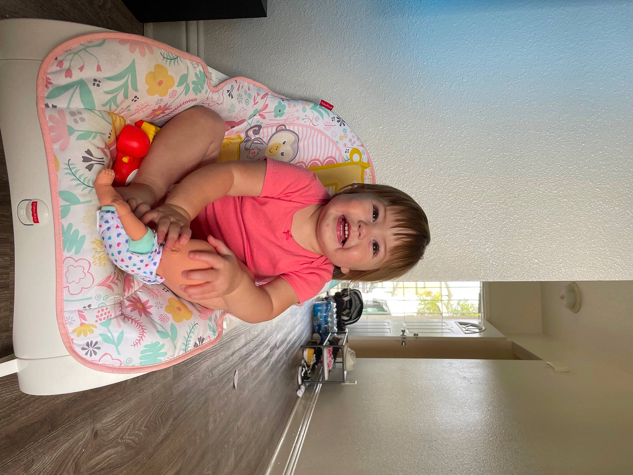 Oaklie is registered to the contest to win money with this photo: baby, baby_products, baby_sleeping, baby_toddler_clothing, bedtime, child, comfort, couch, flooring, fun, happy, joy, linens, magenta, pattern, person, room, sitting, skin, tire