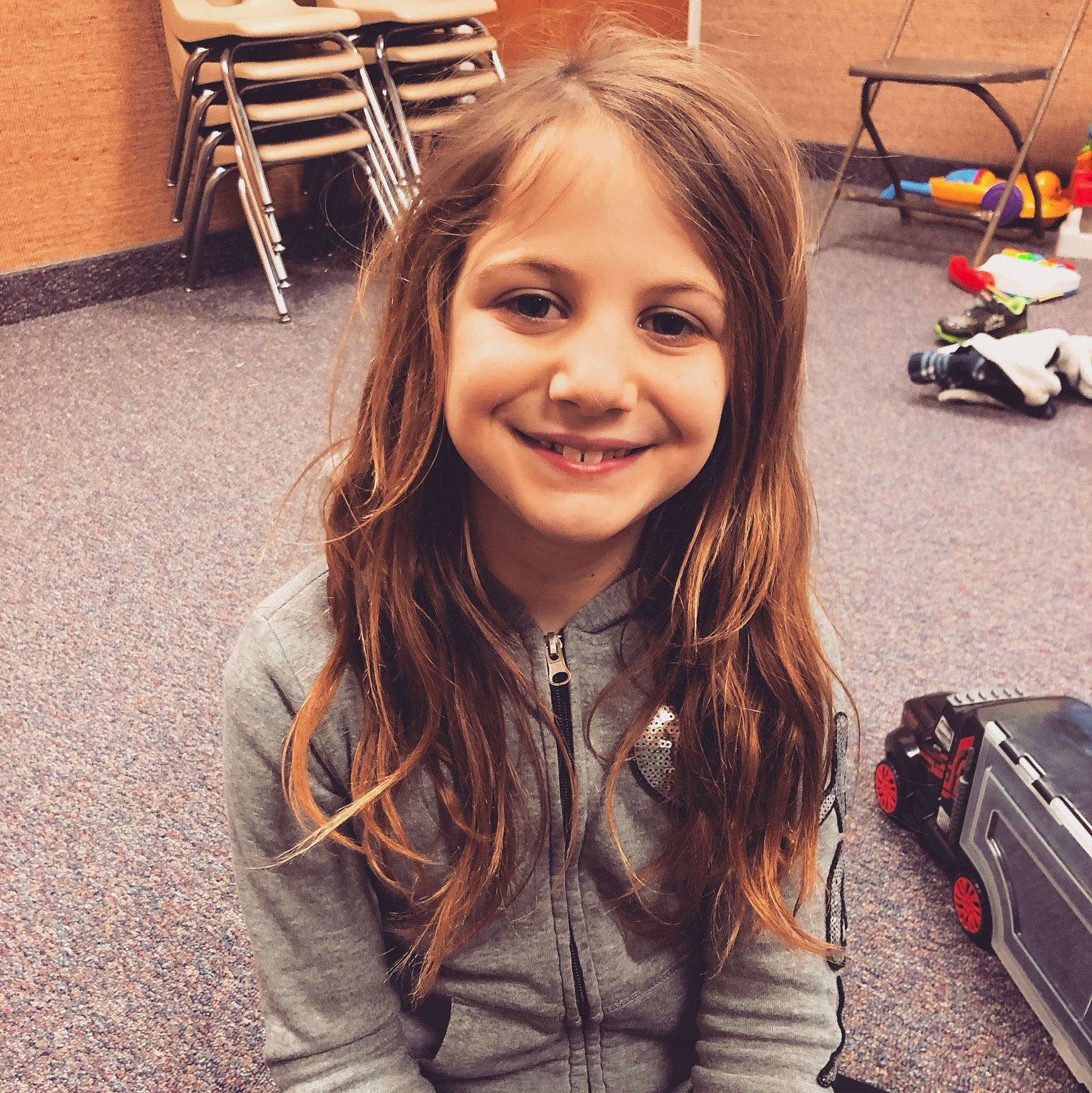 Katelynn joined the competition — help win amazing prizes! asphalt, audio_equipment, blond, brown_hair, chair, child, cool, eyewear, flooring, fun, hair, happy, iris, joy, long_hair, pattern, person, recreation, selfie, sitting