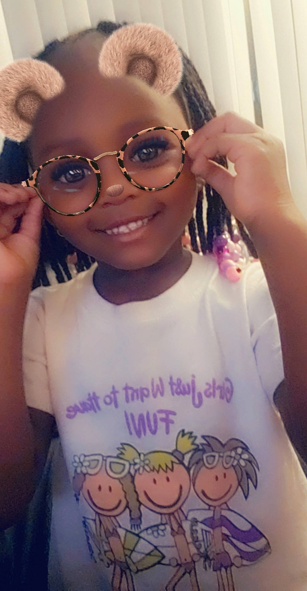 Ja'Miyah is registered to the contest to win money with this photo: child, cool, ear, eyewear, face, finger, forehead, fun, gesture, glasses, happy, joy, lip, person, photography, selfie, smile, t_shirt, toddler, vision_care