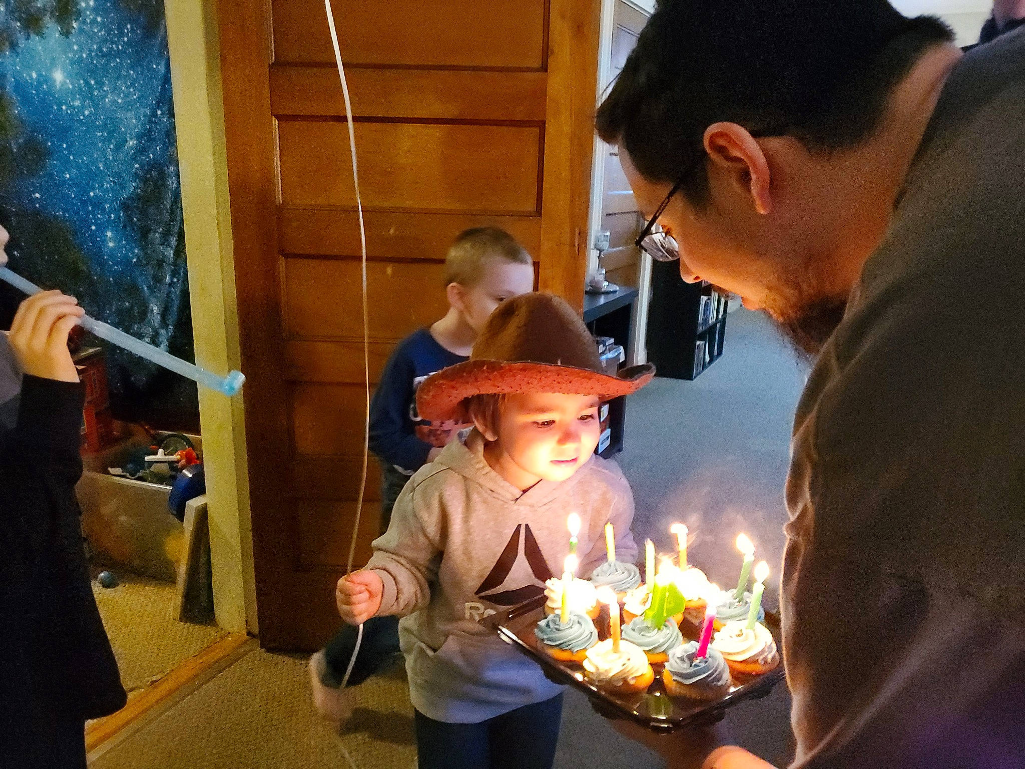 Sam joined the competition — help win amazing prizes! baseball_cap, birthday_cake, birthday_candle, cake, candle, cap, child, event, food, fun, hat, headwear, people, person, plate, sharing, snapshot, sugar_cake, t_shirt, table