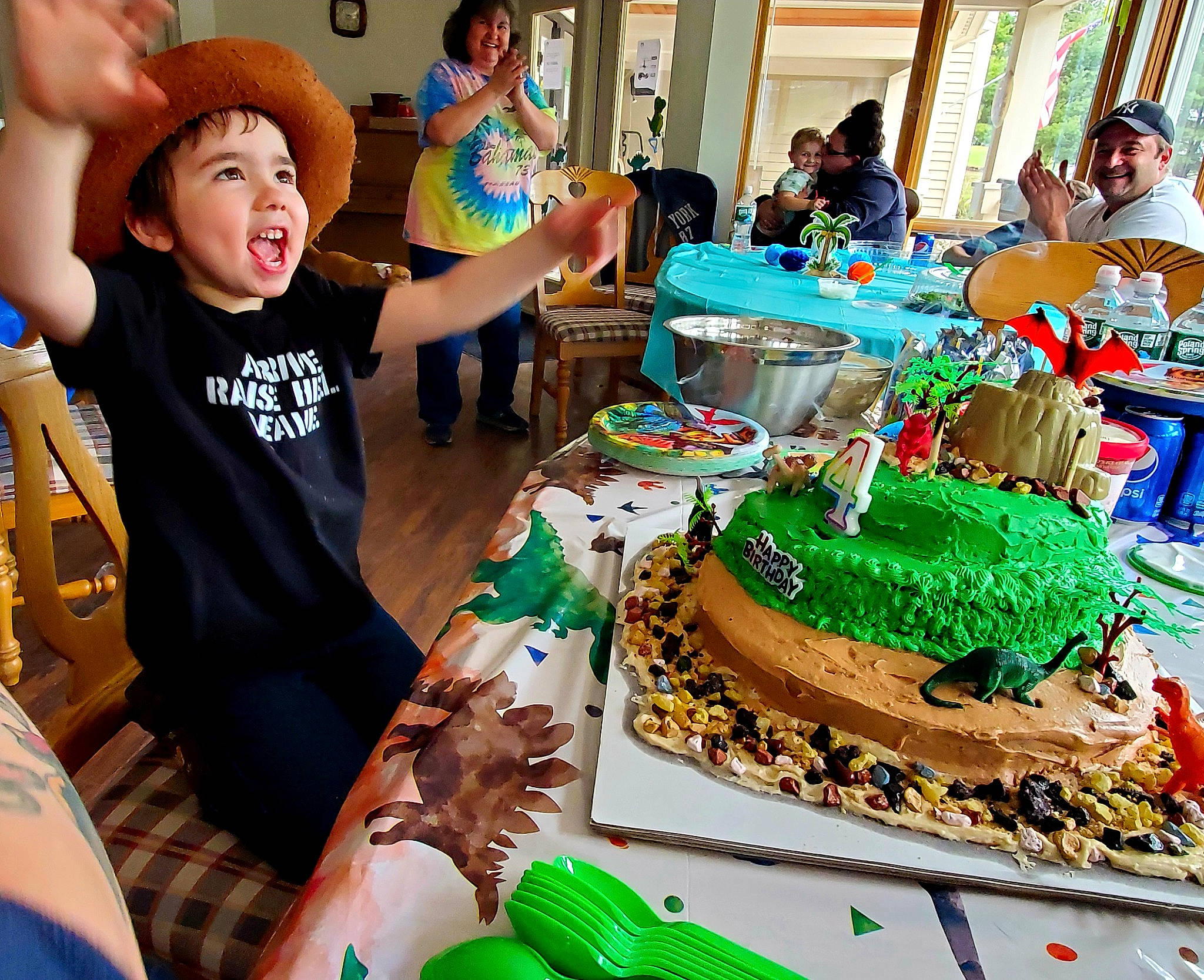 Sam joined the competition — help win amazing prizes! baked_goods, birthday_cake, birthday_party, cake, cake_decorating, cake_decorating_supply, chair, community, event, food, fun, green, hat, headwear, joy, leisure, person, sharing, smile, sugar_cake