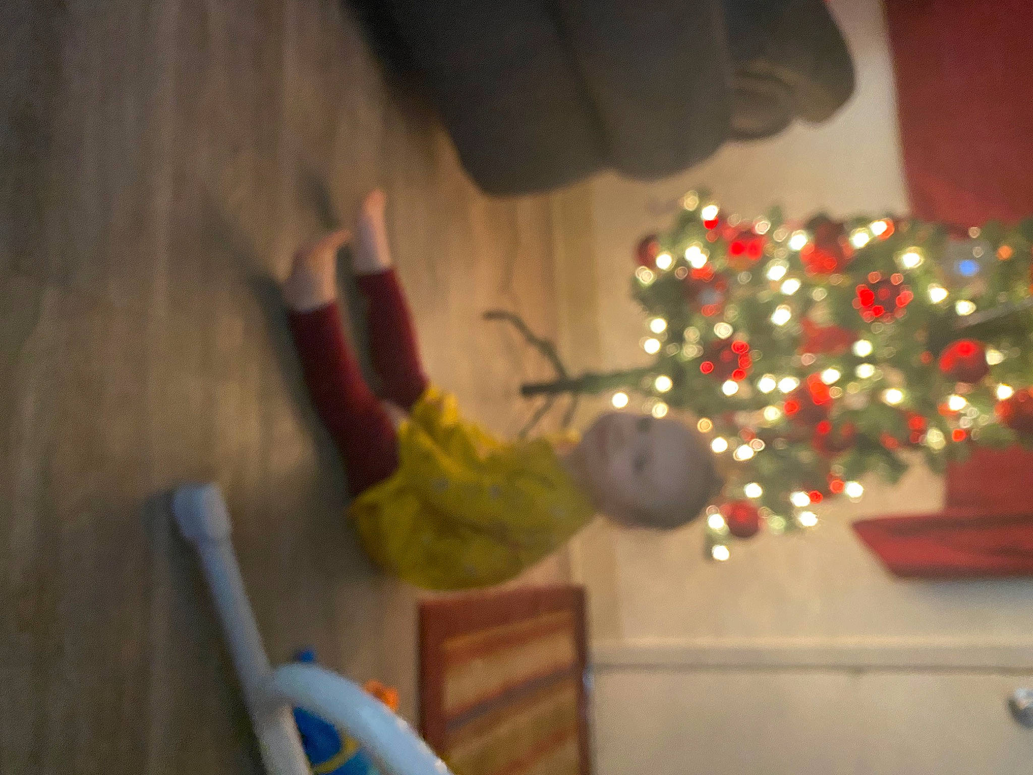 Mia is registered to the contest to win money with this photo: carmine, christmas, christmas_decoration, christmas_eve, christmas_ornament, christmas_tree, conifer, event, fun, hardwood, holiday, holiday_ornament, interior_design, ornament, person, plant, room, toy, tree, window