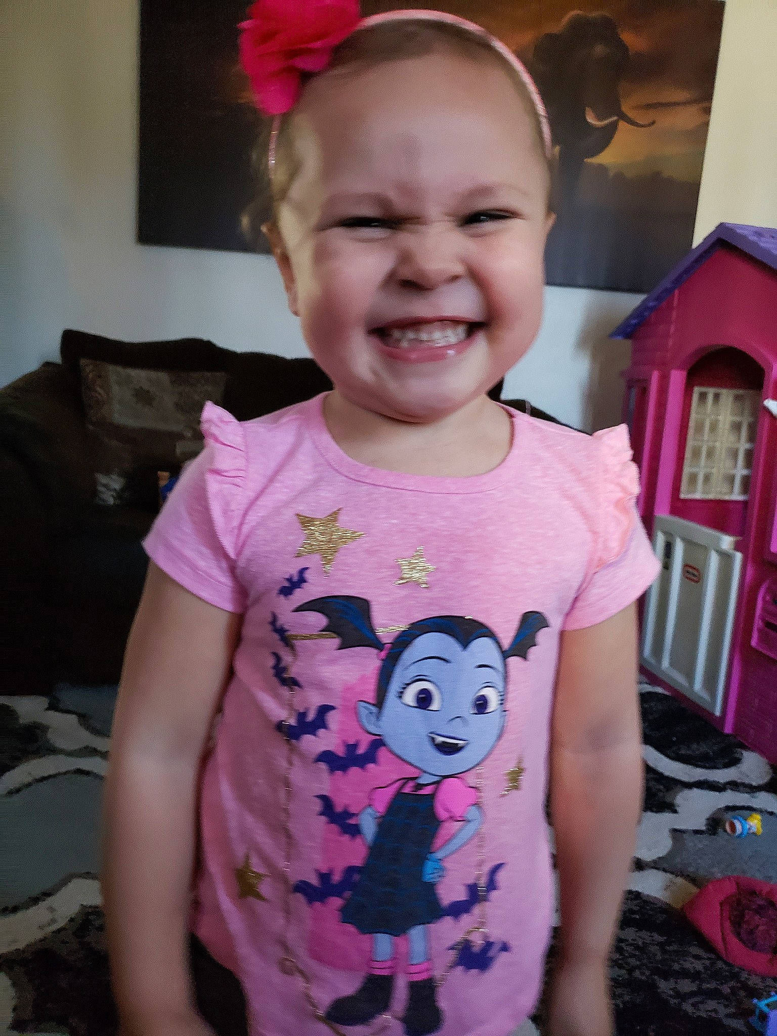 Zaviana joined the competition — help win amazing prizes! baby_toddler_clothing, child, head, joy, person, pink, purple, sleeve, smile, t_shirt, toddler