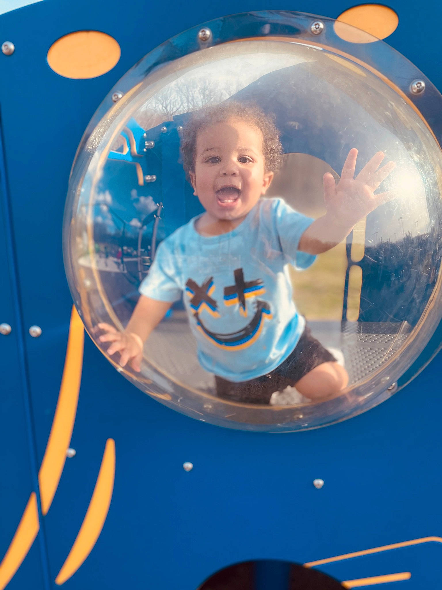 Corbyn joined the competition — help win amazing prizes! azure, baby, baby_toddler_clothing, child, circle, electric_blue, facial_expression, fun, happy, leisure, organ, person, product, public_space, recreation, sleeve, smile, space, t_shirt, toddler