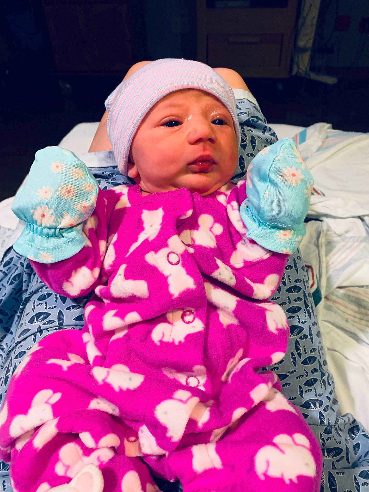 Raelynn is registered to the contest to win money with this photo: baby, cheek, child, fun, headgear, headwear, magenta, outerwear, person, pink, smile, toddler