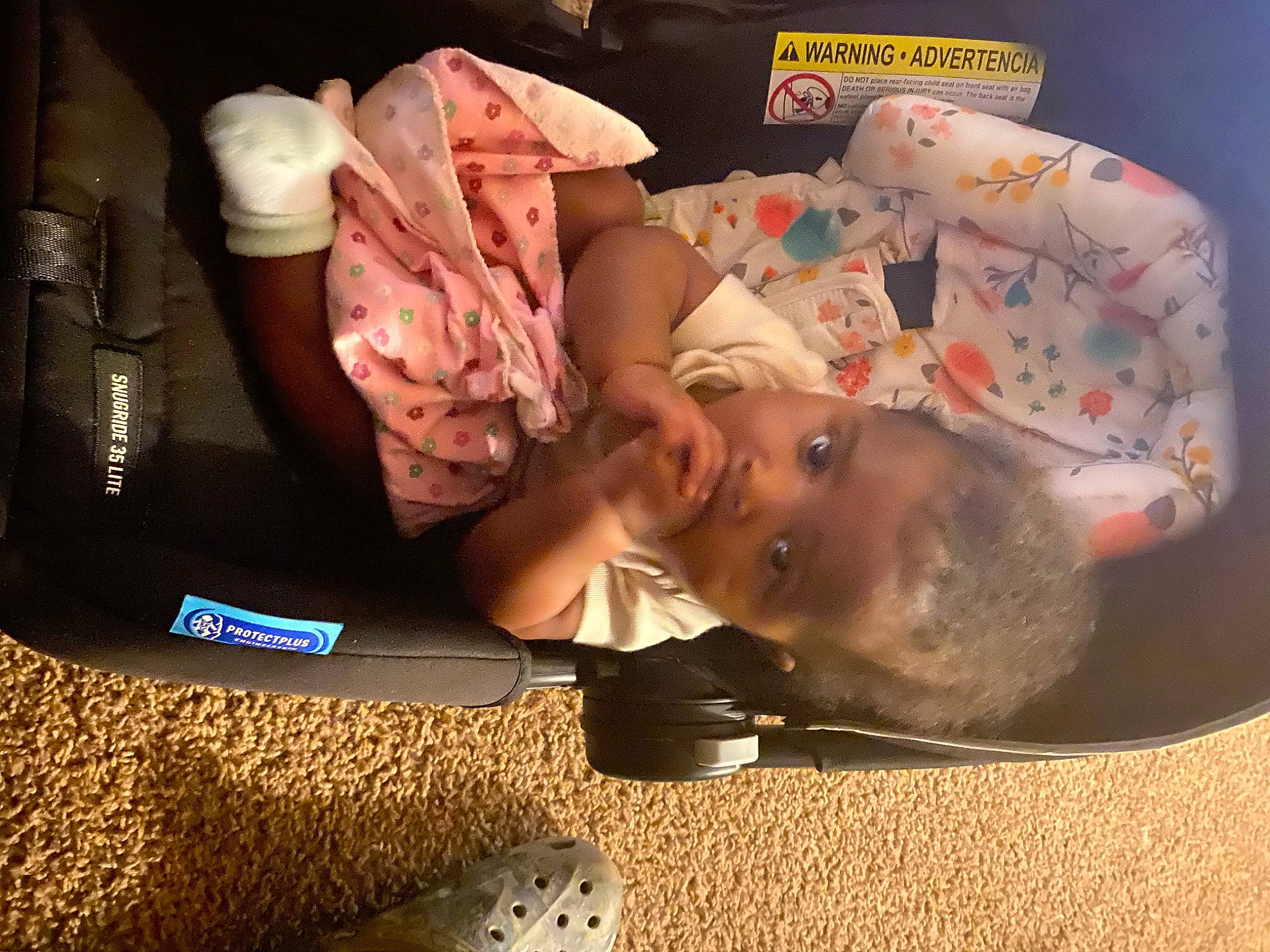 Alexandria joined the competition — help win amazing prizes! audio_equipment, baby, baby_products, baby_toddler_clothing, car_seat, child, comfort, ear, flesh, flooring, fun, gadget, person, room, sitting, toddler