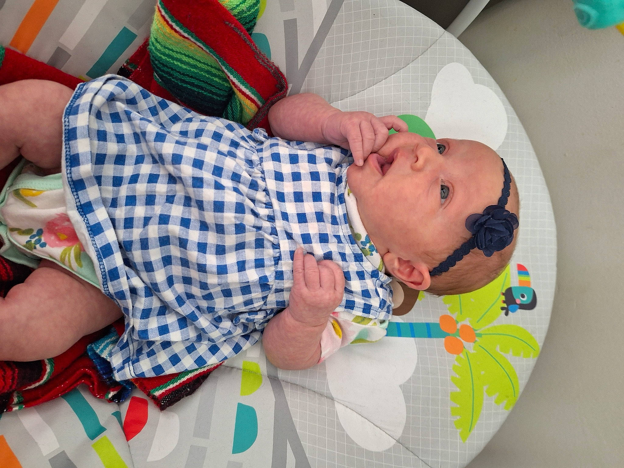 Anita joined the competition — help win amazing prizes! baby, baby_products, child, circle, comfort, elbow, fun, green, leisure, linens, pattern, person, plaid, plastic, play, room, sleep, sunglasses, tartan, textile