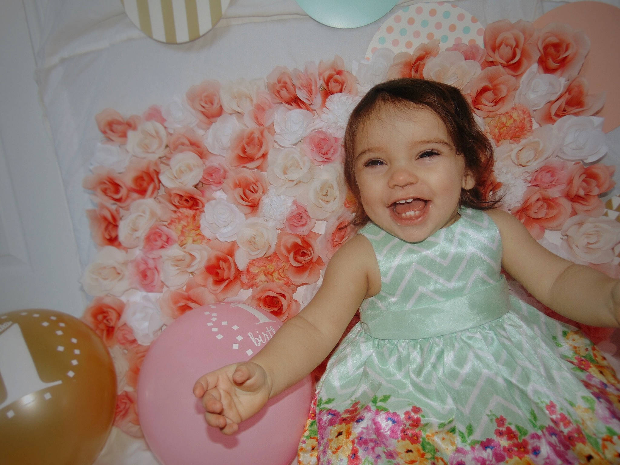 Graylynn is registered to the contest to win money with this photo: baby, baby_toddler_clothing, child, dress, happy, joy, person, pink, room, smile, sweetness, toddler