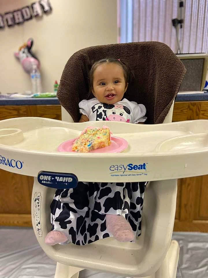 Kehlani is registered to the contest to win money with this photo: baby, baby_products, baby_toddler_clothing, child, comfort_food, dishware, event, food, fun, person, plastic, plate, play, product, room, sitting, sweetness, table, tableware, toddler