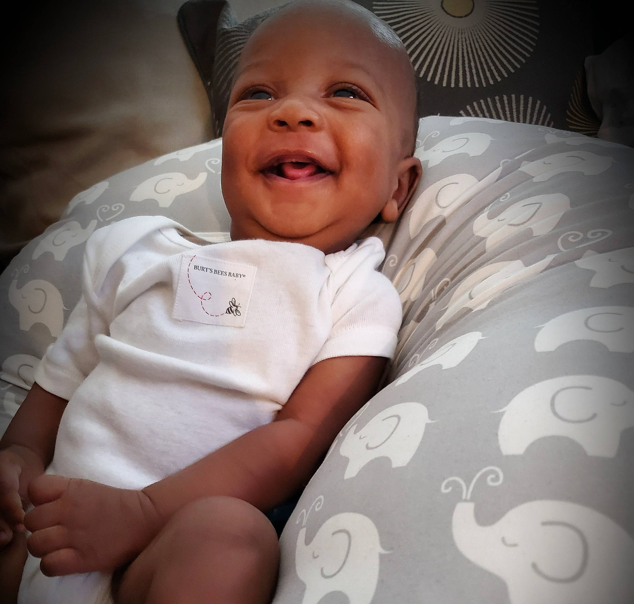 Ayden joined the competition — help win amazing prizes! baby, baby_toddler_clothing, cheek, child, comfort, eye, finger, gesture, happy, head, iris, lip, mouth, nose, organ, person, skin, sleeve, smile, t_shirt