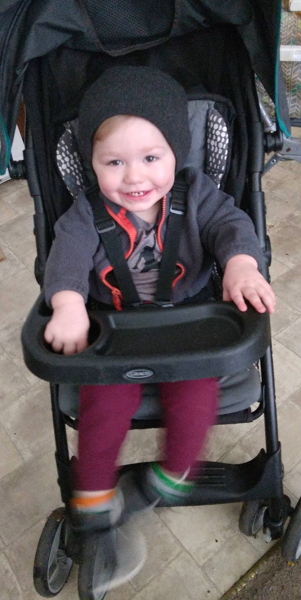 Emmitt joined the competition — help win amazing prizes! baby, baby_carriage, beauty, black, cheek, child, comfort, eye, fun, head, headwear, joy, lap, person, photograph, product, purple, shoe, skin, smile