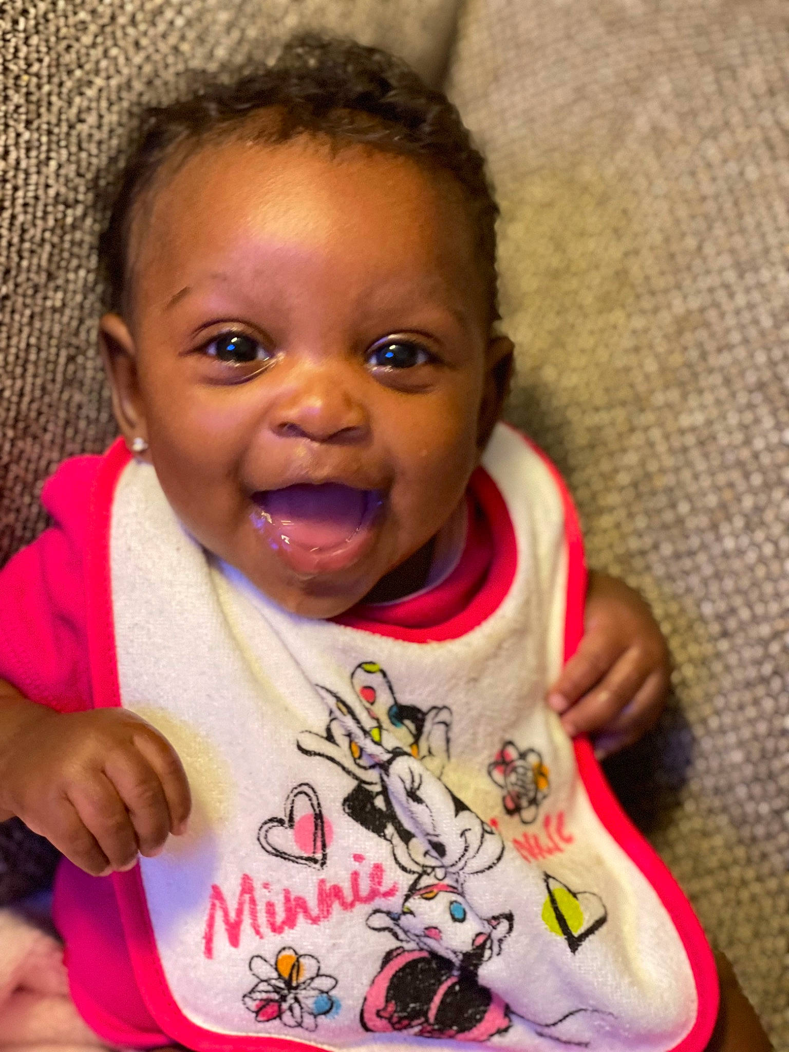 Andrea Redic is registered to the contest to win money with this photo: baby, baby_toddler_clothing, cheek, chin, dress, eyebrow, face, facial_expression, forehead, gesture, happy, iris, lip, mouth, nose, person, product, skin, sleeve, smile