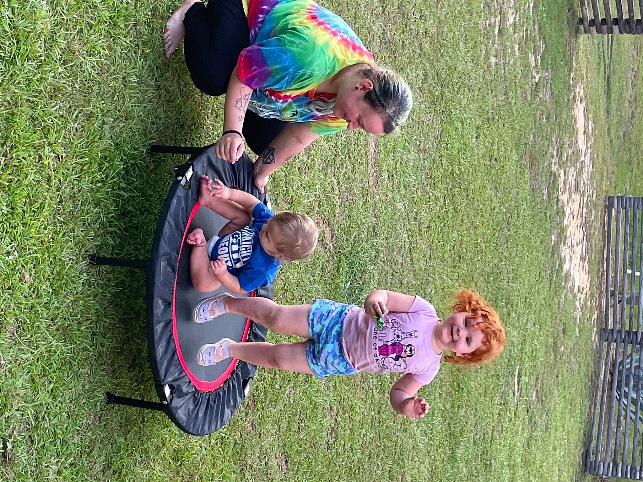 Julie joined the competition — help win amazing prizes! baby, child, fun, grass, grass_family, grassland, green, happy, joy, landscape, lawn, leisure, people_in_nature, person, plant, play, recreation, shorts, smile, t_shirt