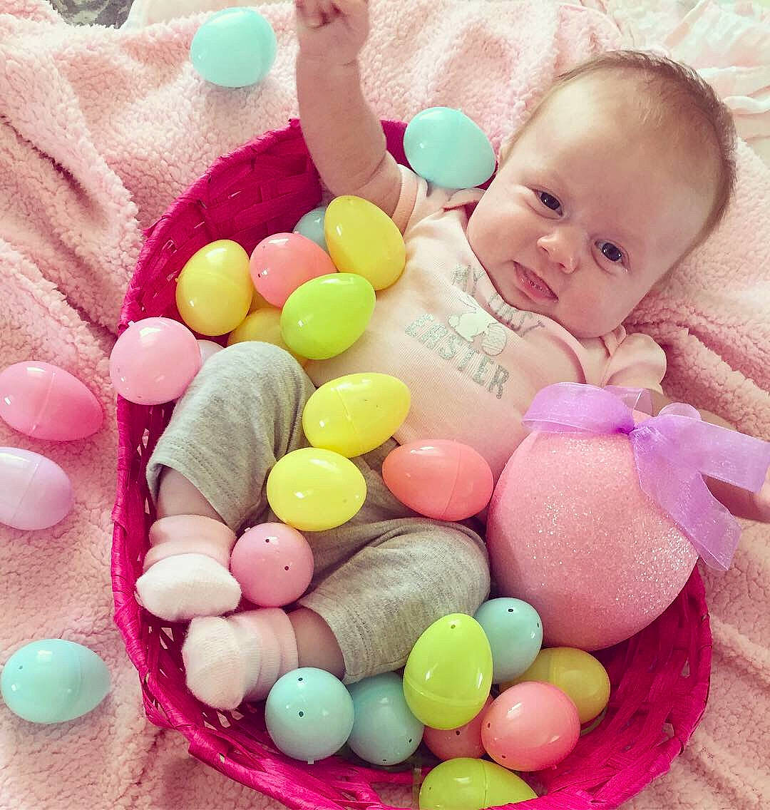 Payslie is registered to the contest to win money with this photo: baby, baby_toys, child, easter, food, holiday, person, pink, sweetness, toddler