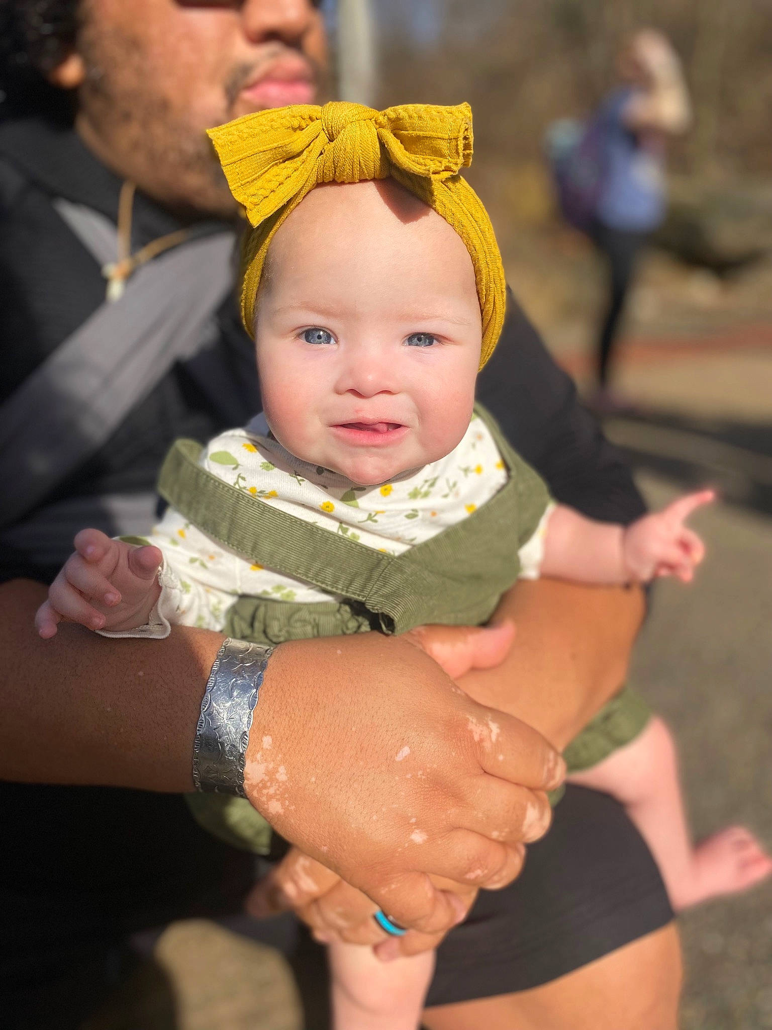 Willow joined the competition — help win amazing prizes! baby, baby_toddler_clothing, child, costume, event, eyewear, fashion_accessory, fun, gesture, happy, hat, jewellery, necklace, person, ritual, skin, thumb, toddler, tradition, vacation