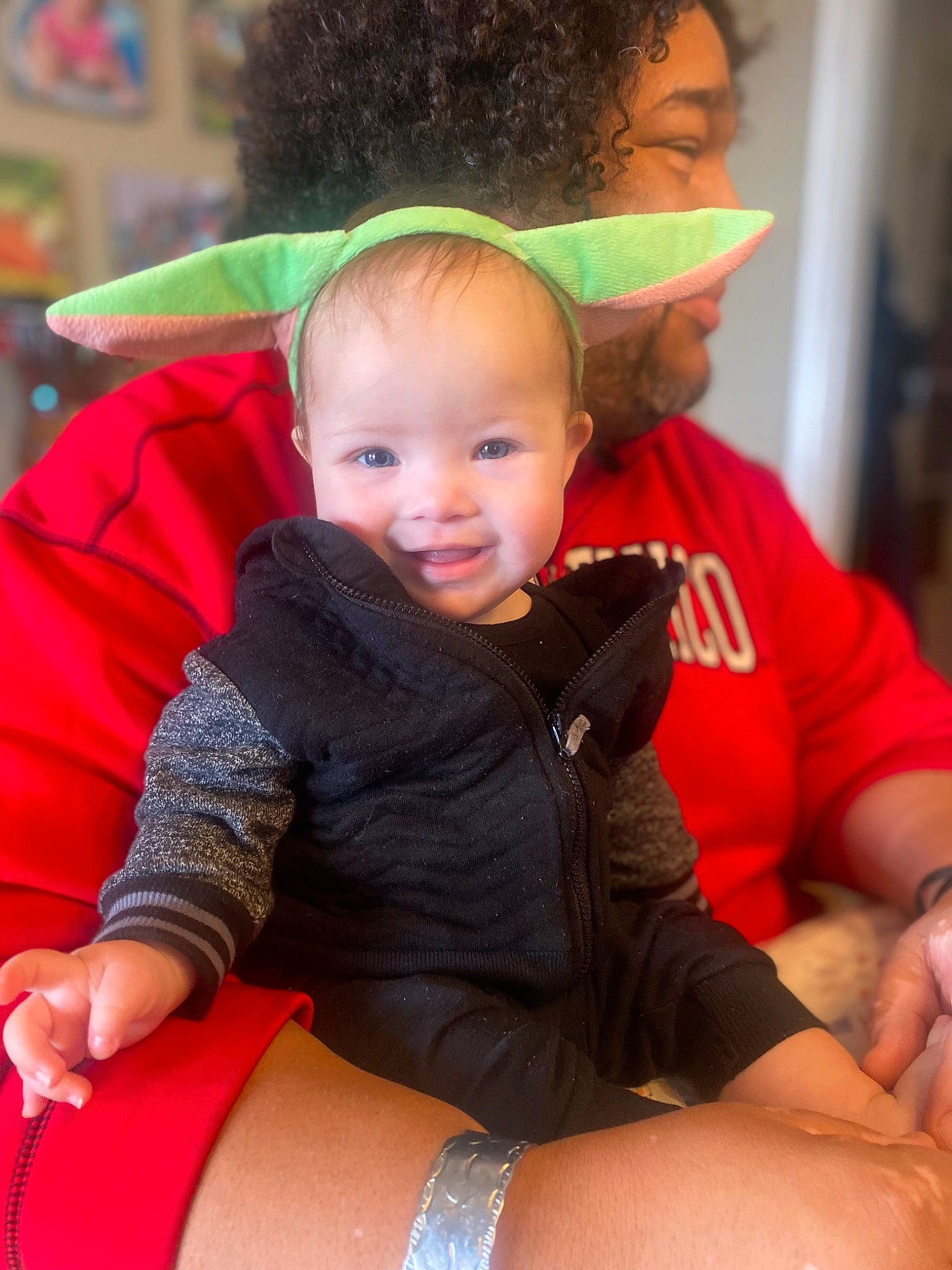 Willow joined the competition — help win amazing prizes! baby, chair, child, comfort, elbow, event, fun, happy, human_leg, jheri_curl, knee, lap, leisure, muscle, person, red, sitting, smile, t_shirt, thigh