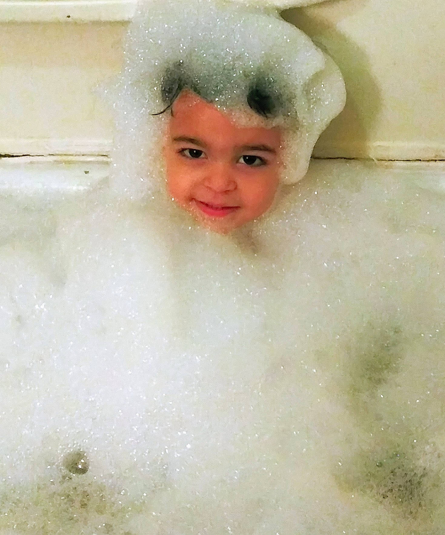 Alastor is registered to the contest to win money with this photo: art, bathing, bathroom, bathtub, cheek, eye, eyebrow, face, foam, freezing, fun, fur, happy, head, headgear, headwear, human_body, jaw, joy, nose