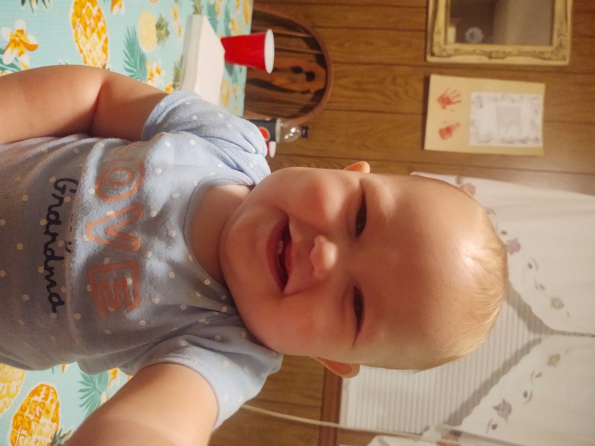 Linda joined the competition — help win amazing prizes! abdomen, baby, baby_laughing, baby_products, baby_toddler_clothing, chest, child, comfort, elbow, fun, happy, hat, kitchen_appliance, mouth, person, room, skin, smile, thumb, toddler