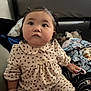 Aera joined the competition — help win amazing prizes! baby, child, indoors, clothing, blanket, cute, sitting, face, portrait, pajamas, person, soft_fabric, patterned_clothes, floor, hands, expression, infant, young_child, curious, toddler
