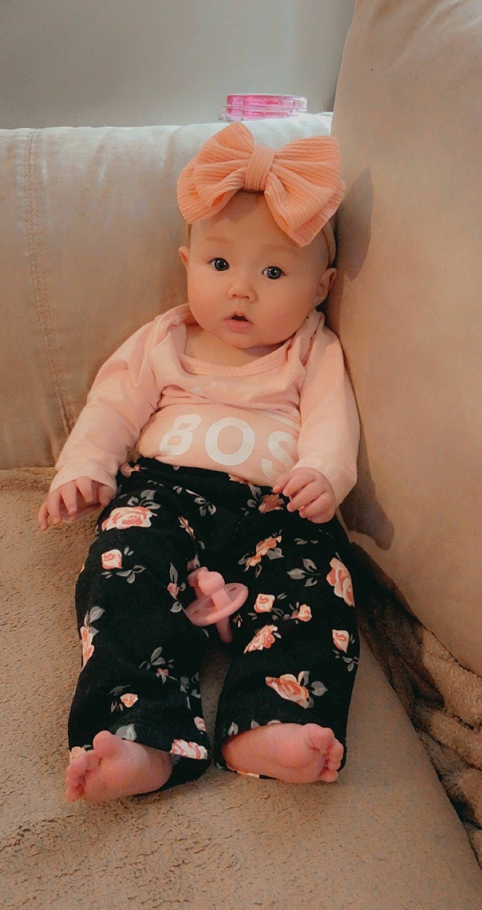 Mollie joined the competition — help win amazing prizes! baby, baby_products, baby_toddler_clothing, child, diaper, person, sitting, surprise, toddler