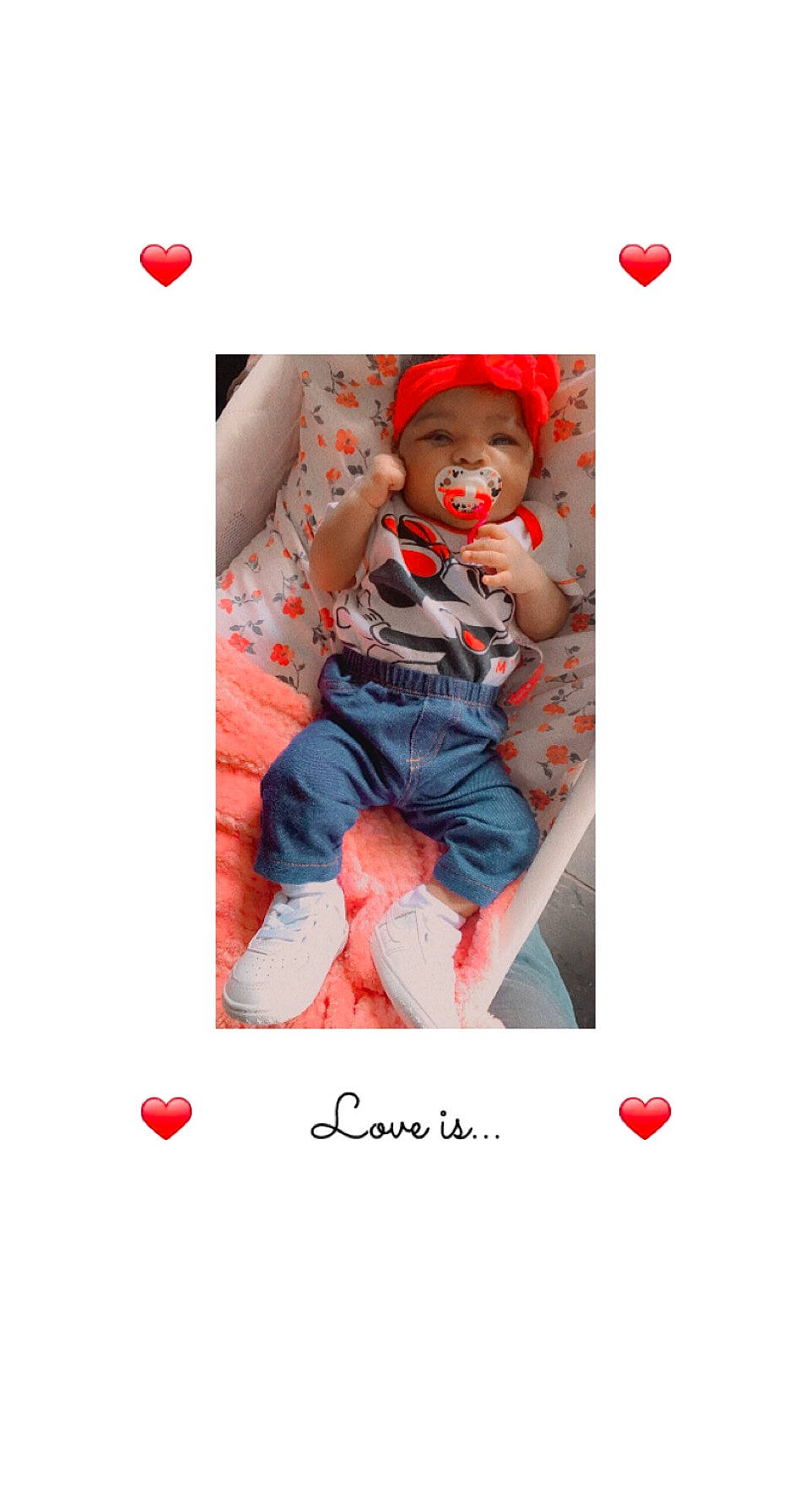 Kayleigh is registered to the contest to win money with this photo: arm, baby, baby_products, baby_toddler_clothing, carmine, denim, dress, elbow, electric_blue, fictional_character, font, hand, headwear, human_body, leg, magenta, person, play, recreation, sitting