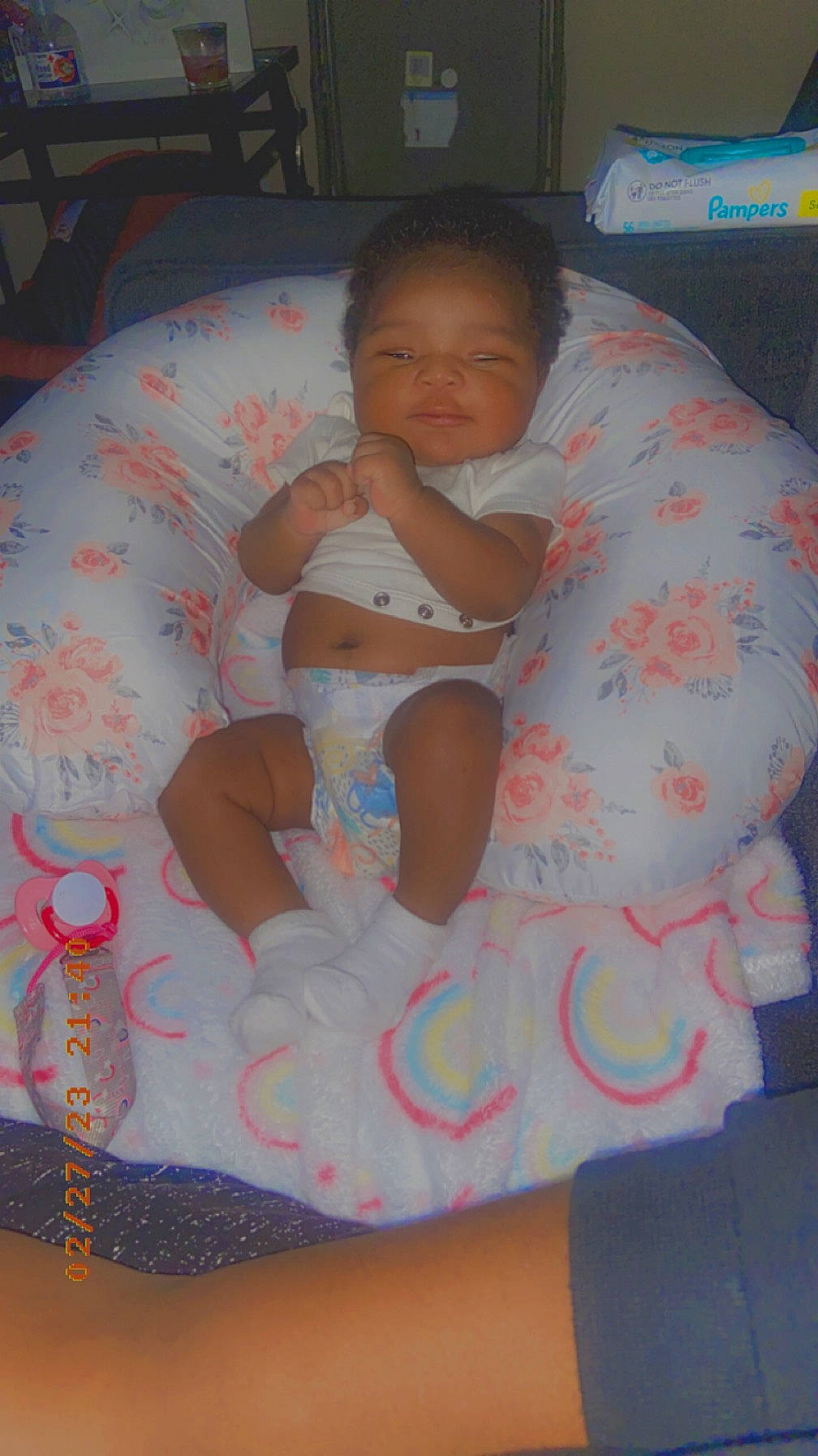 Kayleigh joined the competition — help win amazing prizes! abdomen, baby, baby_products, bed, bedding, bedtime, chest, child, comfort, event, fun, linens, mouth, person, pink, product, stomach, textile, thigh, toddler