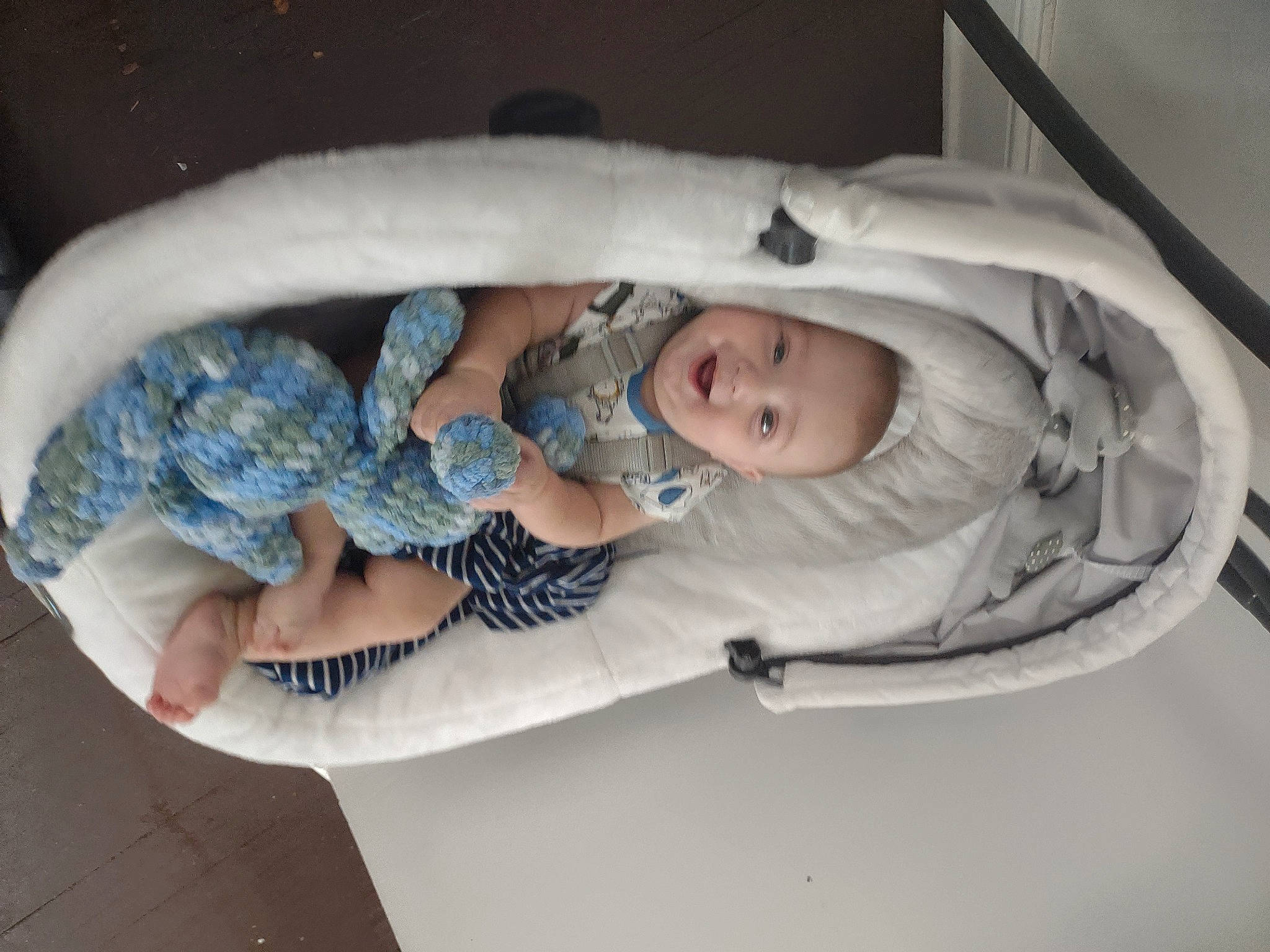 Dean is registered to the contest to win money with this photo: baby, baby_products, baby_safety, baby_sleeping, baby_toddler_clothing, bedtime, comfort, fun, fur, infant_bed, linens, nap, pattern, person, sitting, sleep, smile, toddler