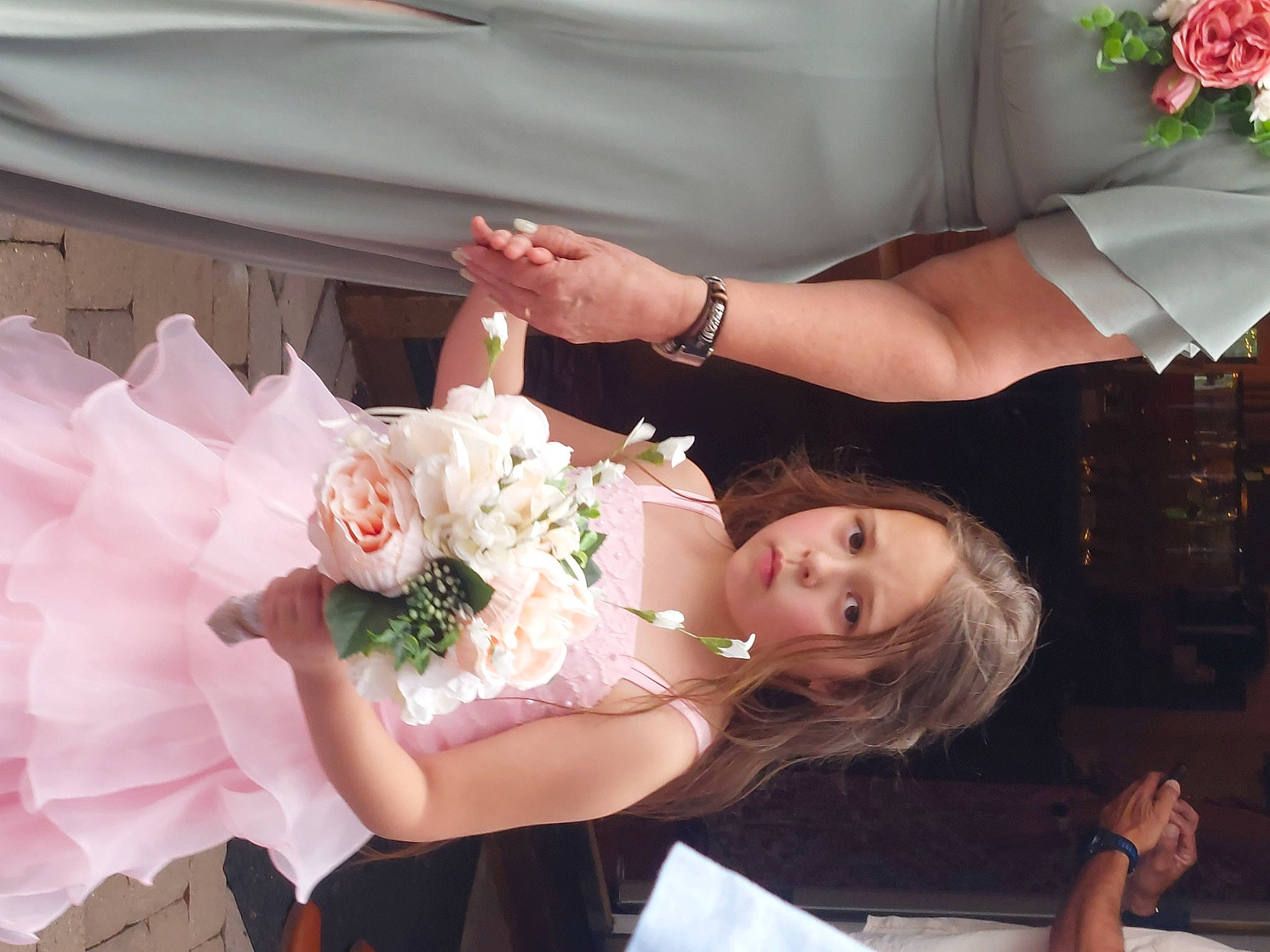 Leela joined the competition — help win amazing prizes! arm, bridal_clothing, dress, fashion, flower, flower_arranging, gesture, gown, hairstyle, hand, happy, headpiece, person, petal, photograph, pink, plant, rose, wedding_ceremony_supply, wedding_dress