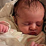 newborn, baby, sleeping, blanket, soft, infant, face, peaceful, cute, closeup, skin, clothing, tiny, hands, head, indoors, resting, cozy, portrait, young