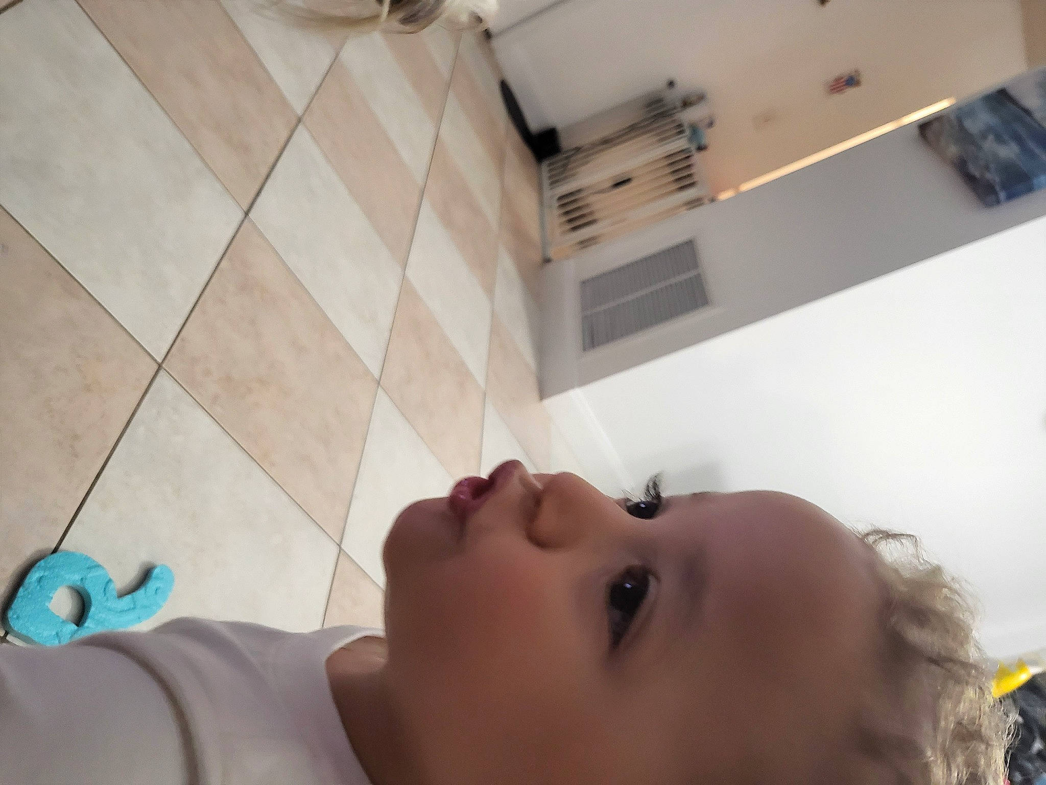 Moises joined the competition — help win amazing prizes! abdomen, baby, bed, chest, child, comfort, eyebrow, eyelash, finger, floor, flooring, fun, hardwood, human_leg, mammal, mouth, person, selfie, skin, toddler