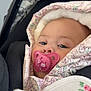 Areleigh joined the competition — help win amazing prizes! baby, blanket, bundle, child, closeup, cozy, cute, cute_baby, face, floral_pattern, infant, owl, pacifier, person, pink, portrait, seated, snowsuit, stroller, warm_clothing