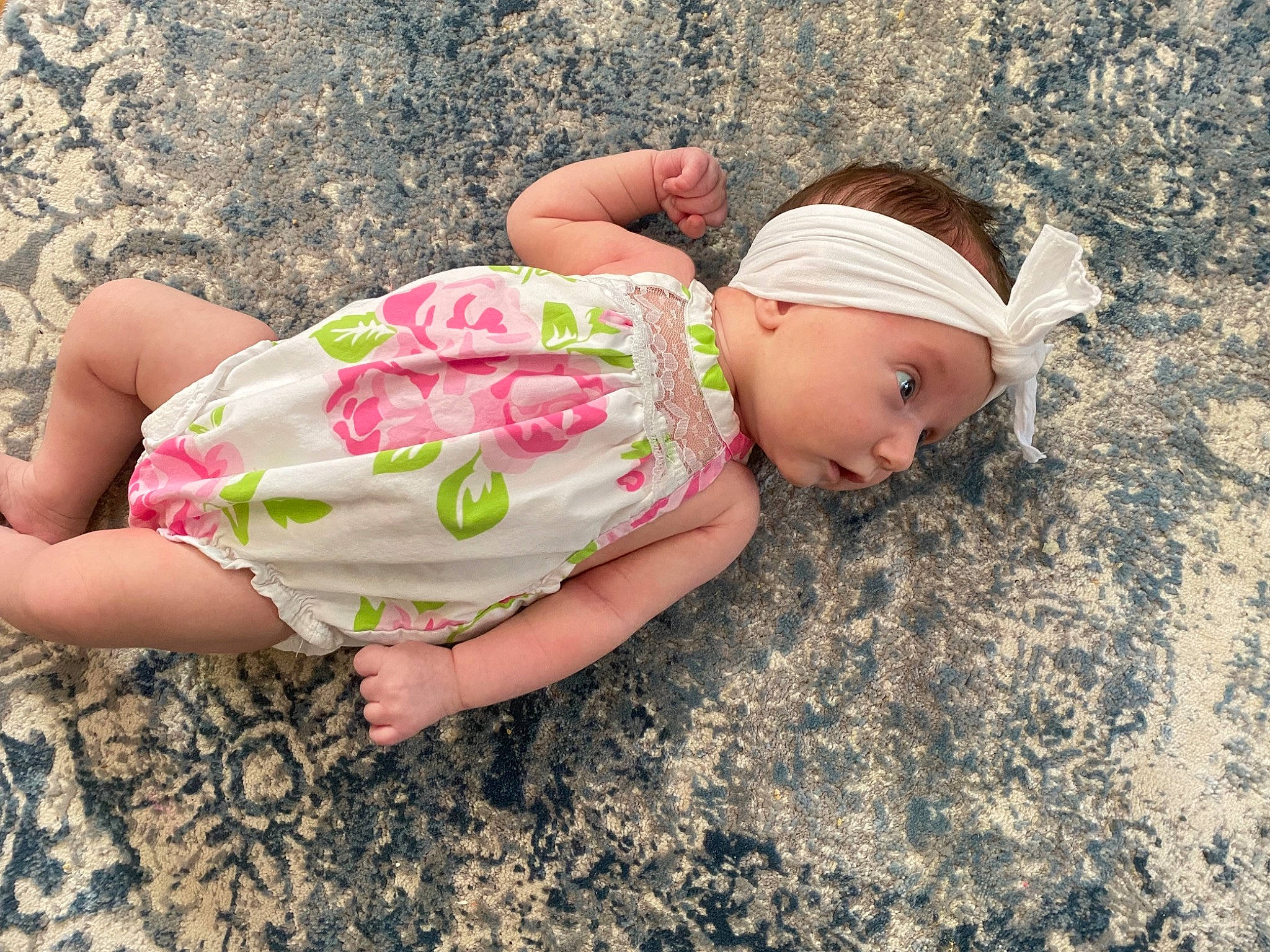 Ensley joined the competition — help win amazing prizes! baby, baby_toddler_clothing, cap, cool, eye, fun, grass, happy, hat, headgear, headwear, human_body, pattern, people_in_nature, person, pink, skin, sleeve, sun_hat, thigh