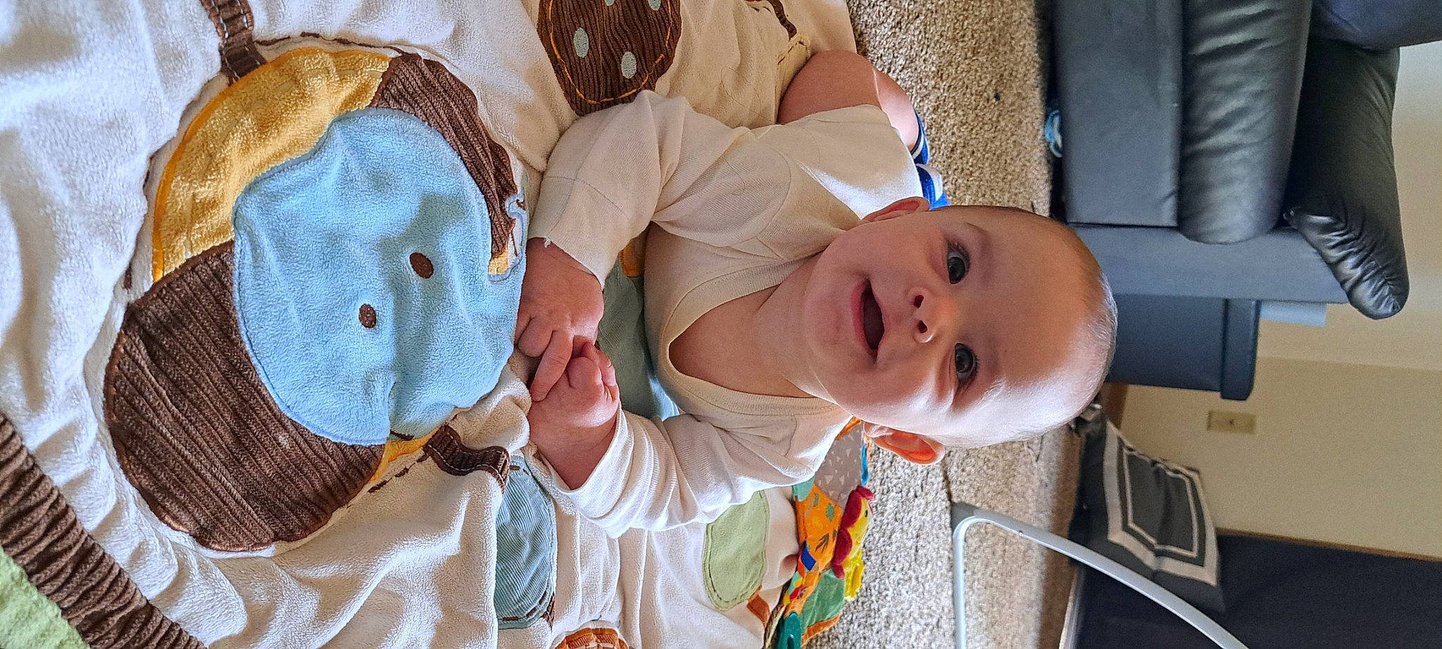 Michael joined the competition — help win amazing prizes! baby, baby_products, baby_toddler_clothing, chest, child, comfort, eye, fun, happy, hat, mouth, orange, pattern, person, room, skin, smile, sun_hat, sunglasses, toddler