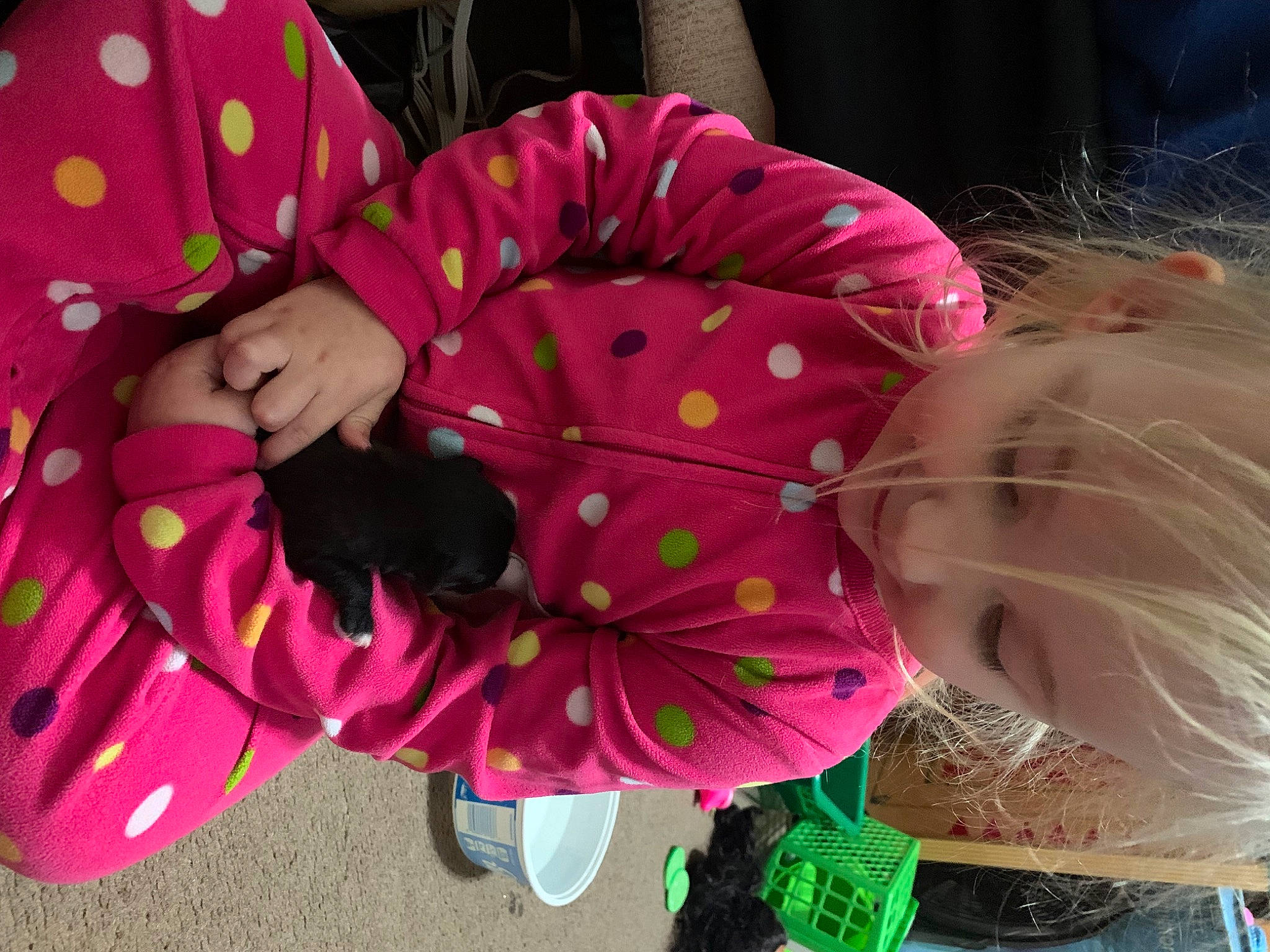 Sadie joined the competition — help win amazing prizes! carmine, child, comfort, costume, event, fashion_accessory, linens, magenta, pattern, person, petal, pink, plant, purple, textile