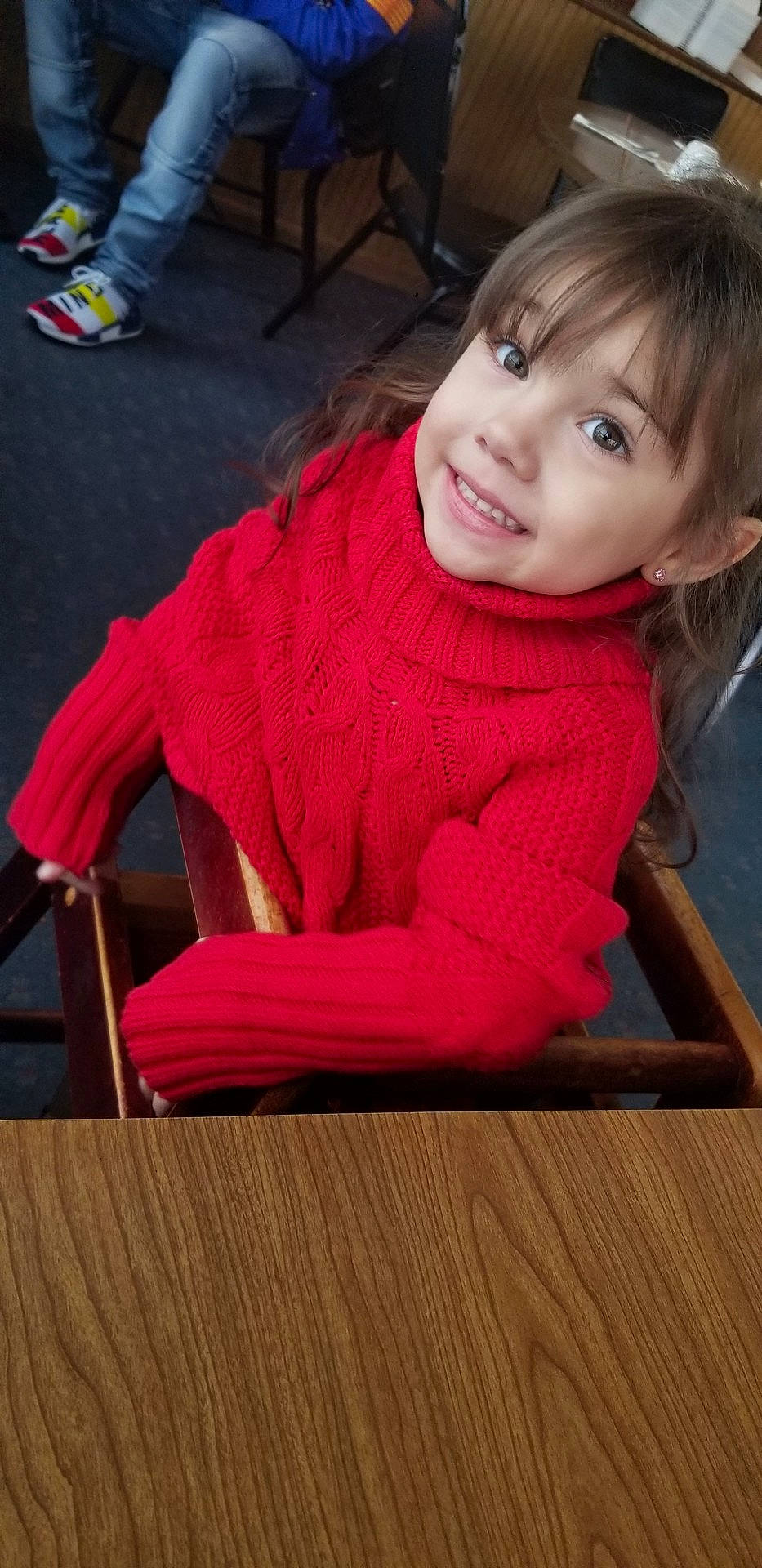 Naomi joined the competition — help win amazing prizes! beauty, child, day, eye, floor, flooring, fun, girl, human_hair_color, joy, leg, organ, outerwear, person, pink, red, shoulder, sitting, skin, standing