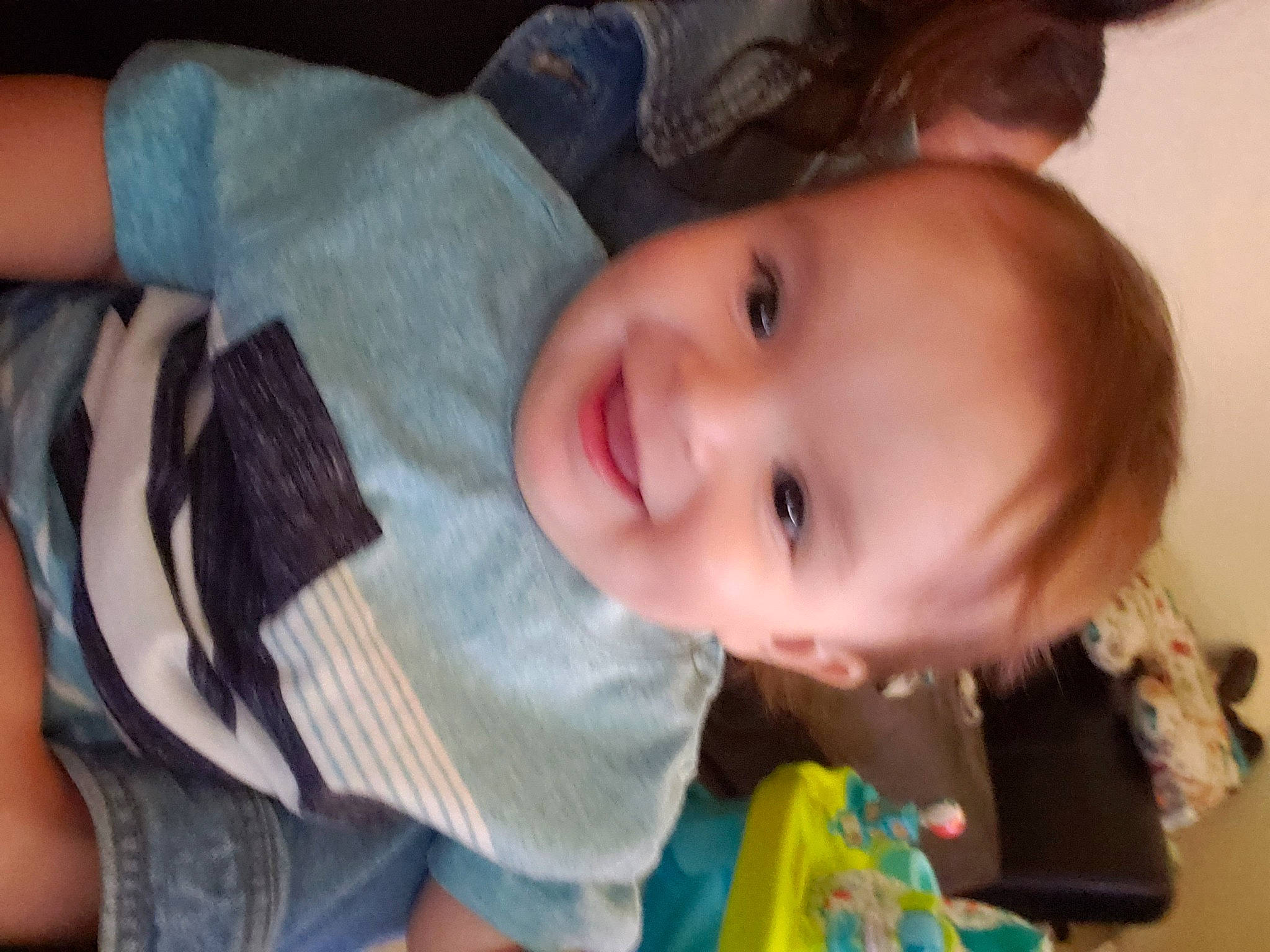 Andrew is registered to the contest to win money with this photo: baby, baby_toddler_clothing, cheek, child, chin, eye, eyebrow, facial_expression, finger, happy, iris, joy, lip, mouth, nose, organ, person, product, skin, smile