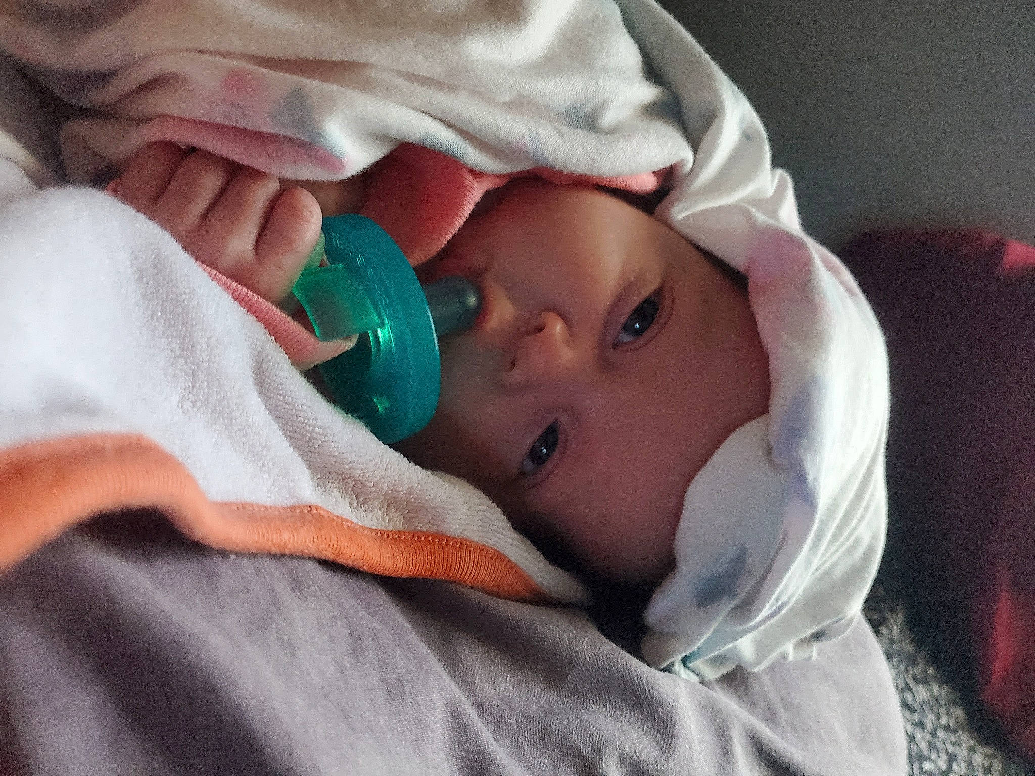 Leilani is registered to the contest to win money with this photo: baby, baby_products, baby_safety, baby_toddler_clothing, cheek, child, comfort, eye, eyelash, finger, hand, headwear, health_care, linens, mouth, nail, person, room, service, skin