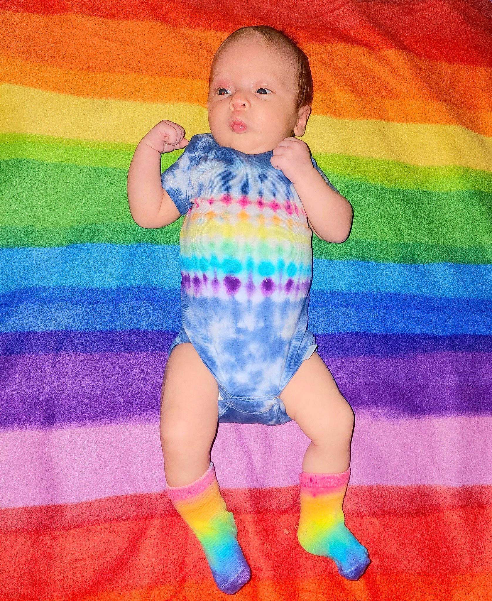 Jaiden joined the competition — help win amazing prizes! baby, baby_toddler_clothing, child, clothing, electric_blue, fun, happy, human_leg, leg, magenta, pattern, person, pink, product, purple, sleeve, sock, t_shirt, textile, thigh